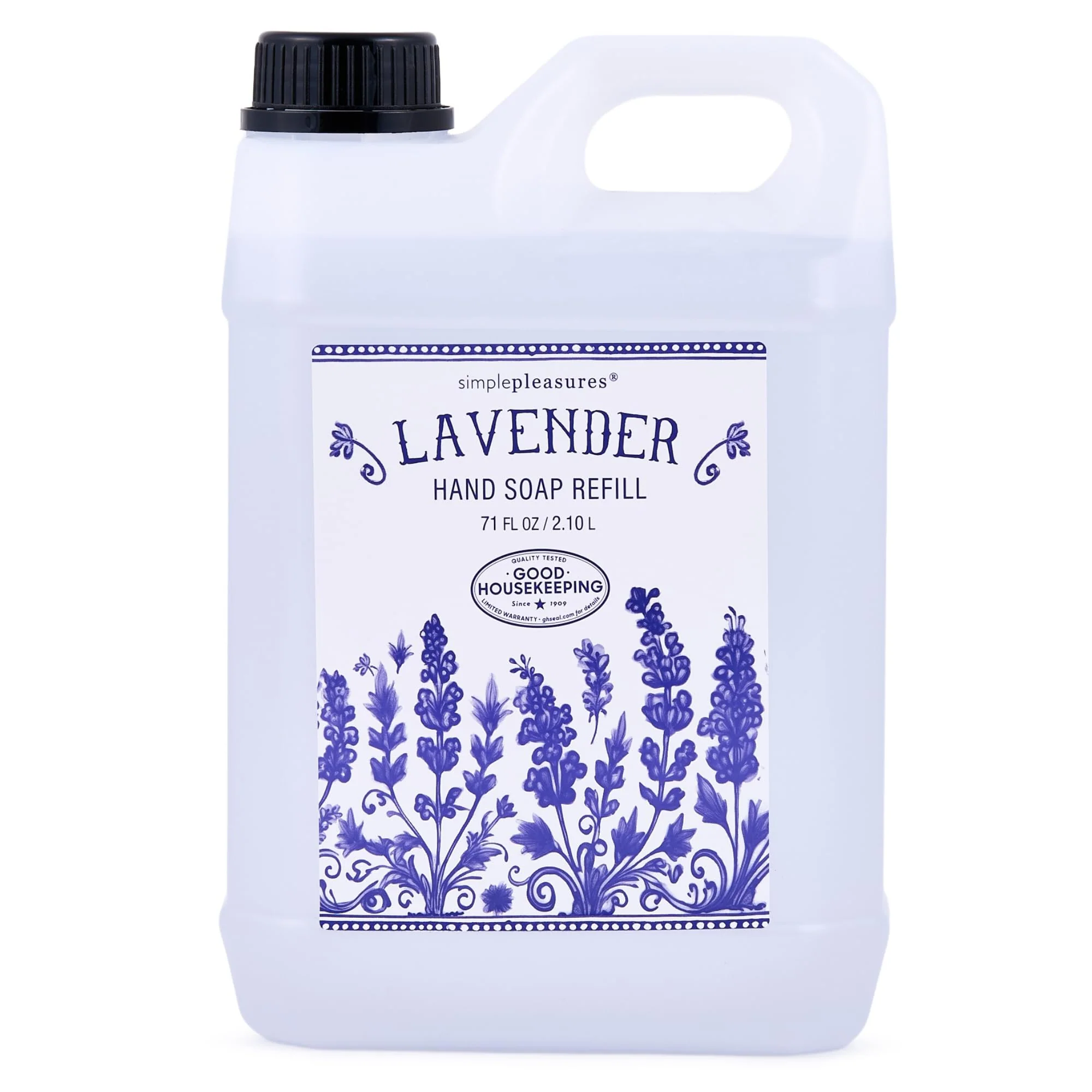 SIMPLE PLEASURES Lavender Fields Hand Soap Refill Jug – 71 oz Liquid Hand Wash Refill, Gentle Moisturizing Formula with Relaxing Lavender Scent