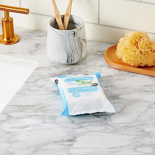 Simpleaf Flushable Wet Wipes Unscented | Plastic Free, Paraben & Alcohol Free | Hypoallergenic & Safe for Sensitive Skin | Soothing Aloe Formula | Adult Toilet Wipes (12 x 50 Counts Pack) 600 Counts - Image 3
