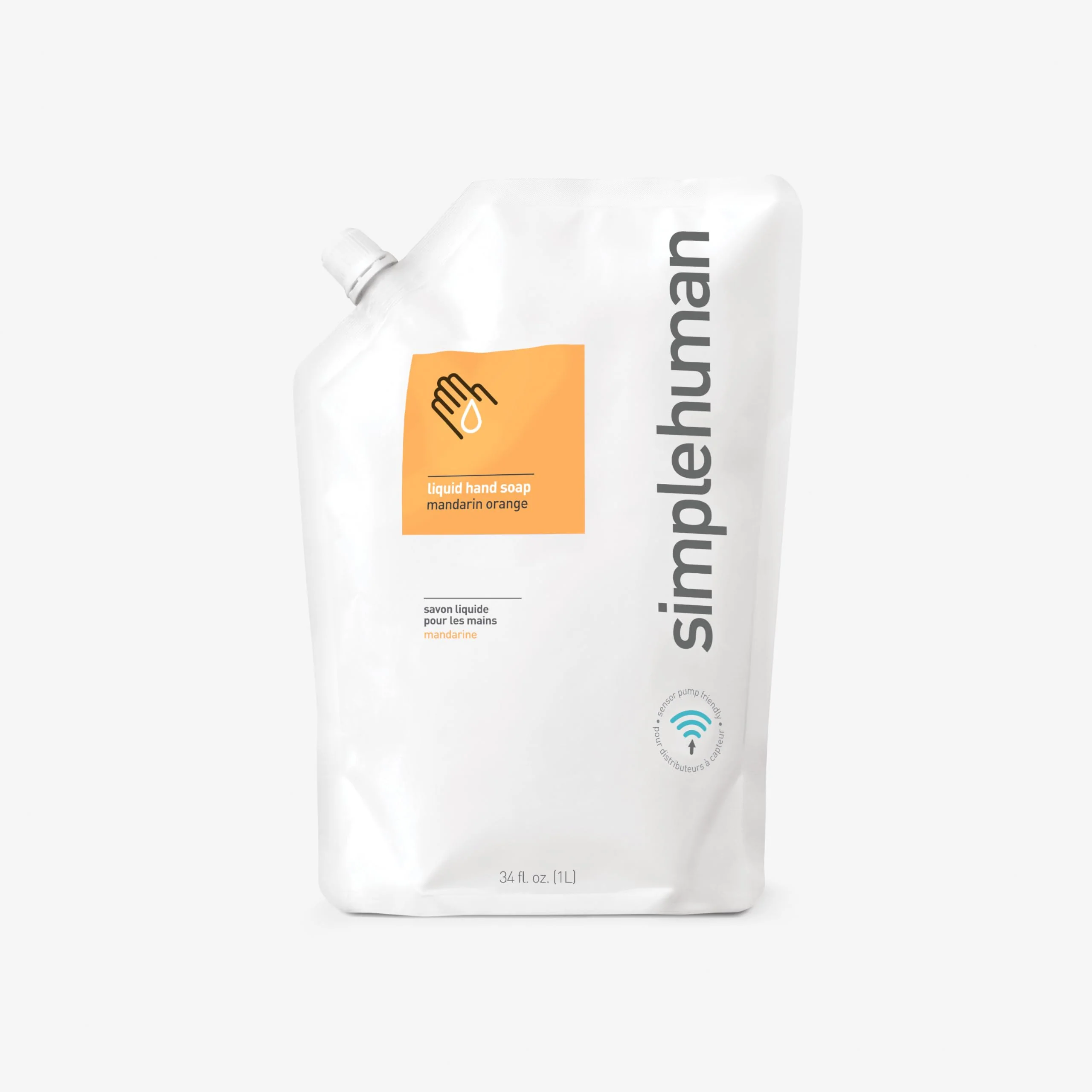simplehuman Mandarin Orange Moisturizing Liquid Hand Soap Refill Pouch, 34 Fl. Oz. - Image 3