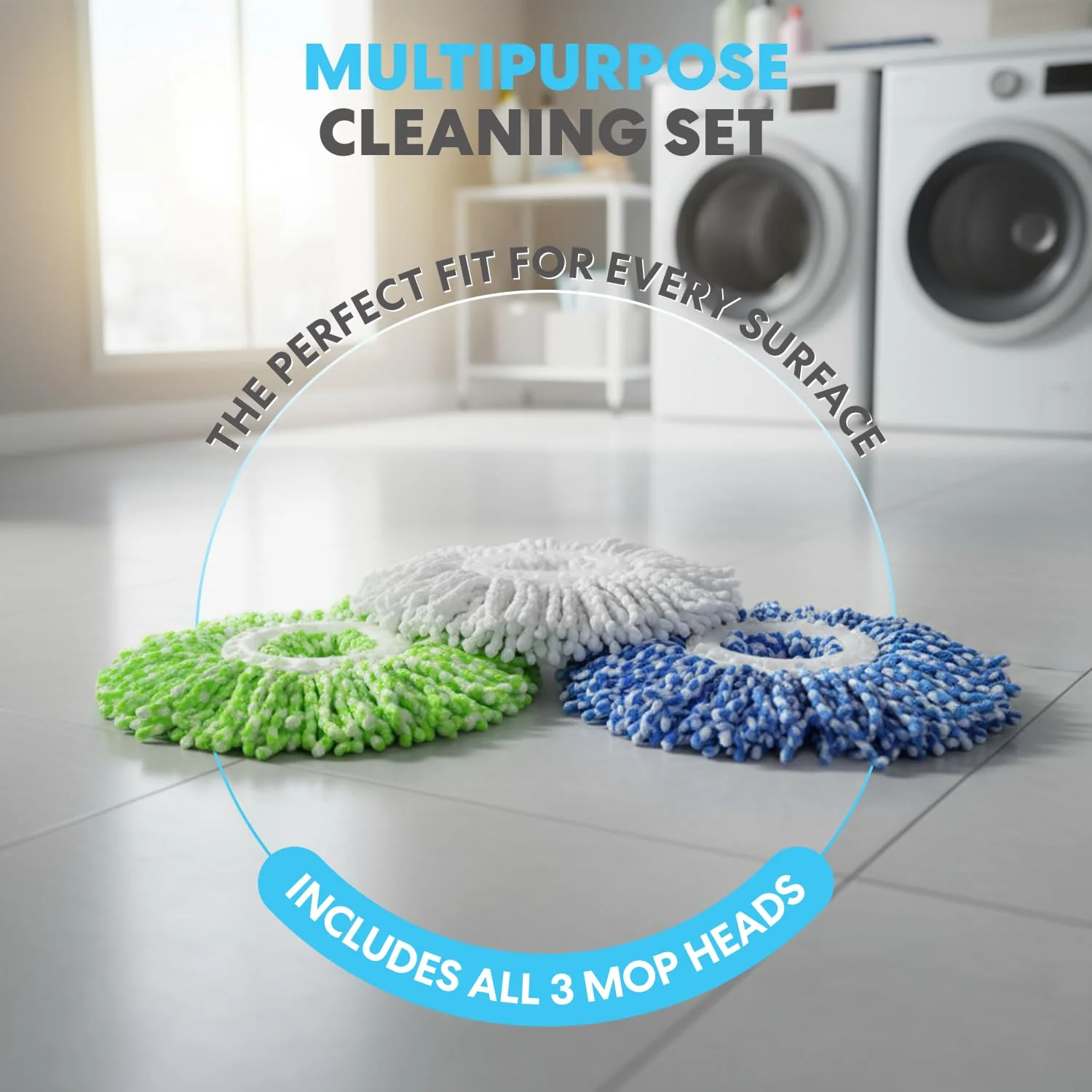Simpli-Magic 79349 Spin Mop Cleaning System with 3 Microfiber Mop Heads, Red/GRAY,Red/Black - Image 4