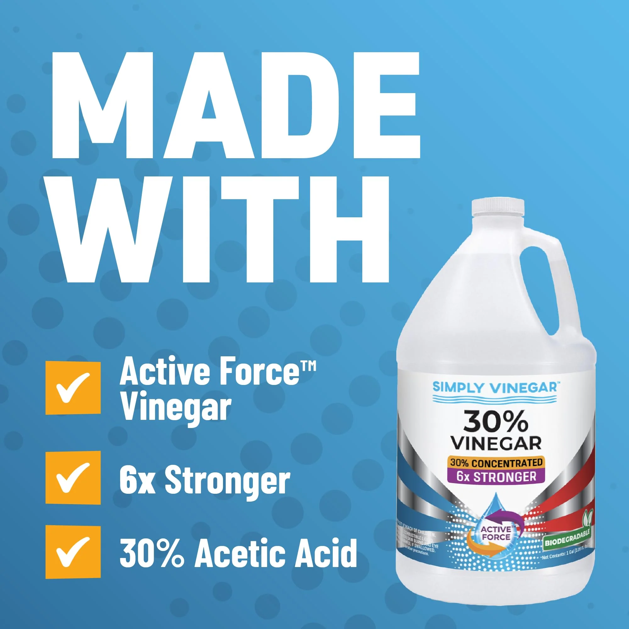 Simply Vinegar 30% Vinegar – Pure Concentrated Active-Force Vinegar for Cleaning, Home, and Garden, 128 oz (2) - Image 4