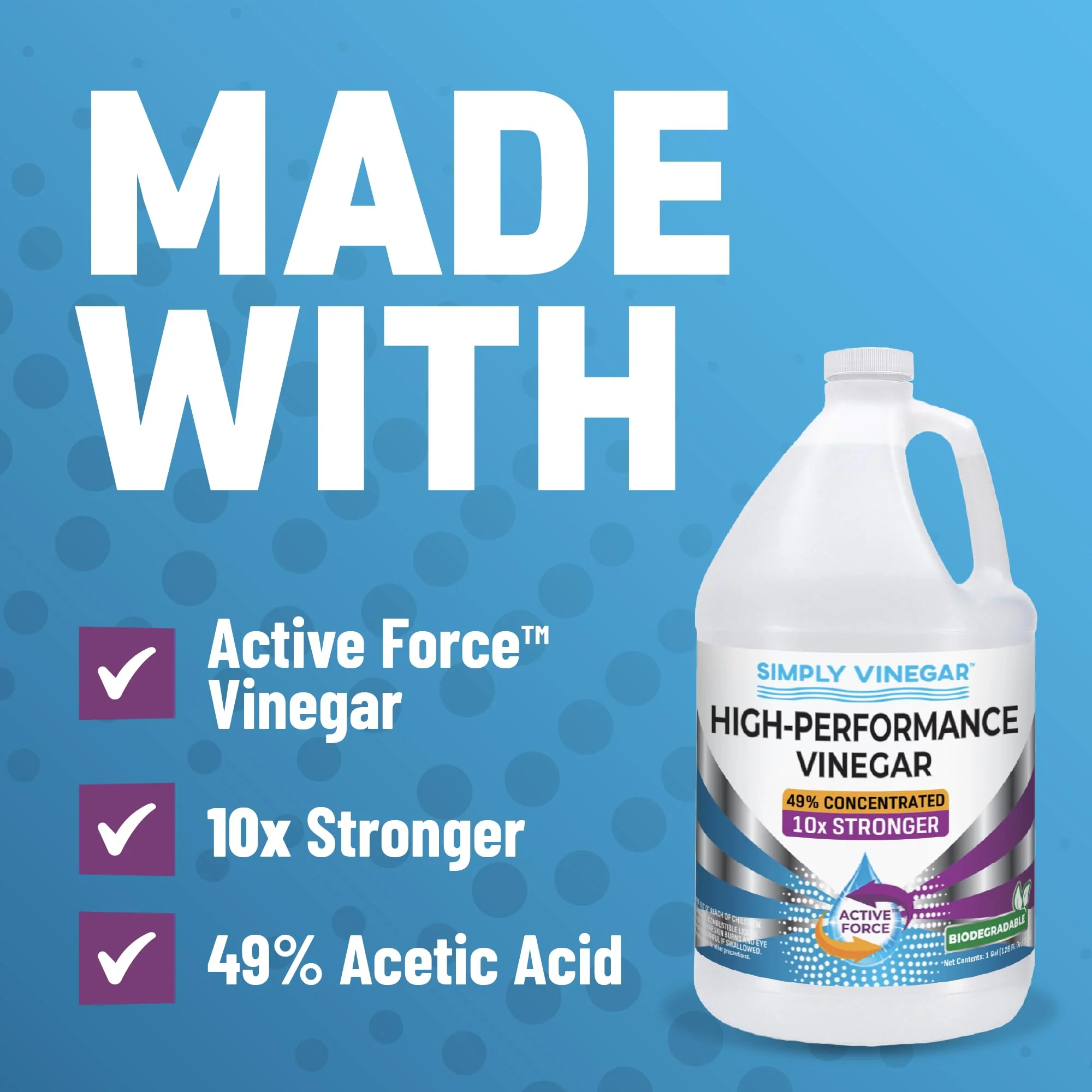 Simply Vinegar Industrial Strength 49% Vinegar – High-Performance Concentrated Cleaner for Home, Garden, Driveways & More – Biodegradable & Bleach-Free (Not for Food Use) - 128 oz (Pack of 2) - Image 4