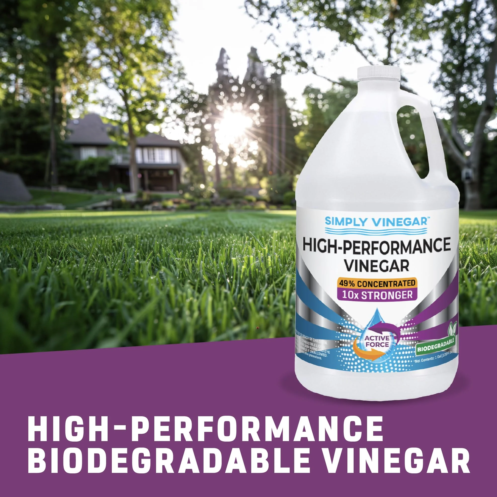 Simply Vinegar Industrial Strength 49% Vinegar – High-Performance Concentrated Cleaner for Home, Garden, Driveways & More – Biodegradable & Bleach-Free (Not for Food Use) - 128 oz (Pack of 2) - Image 5
