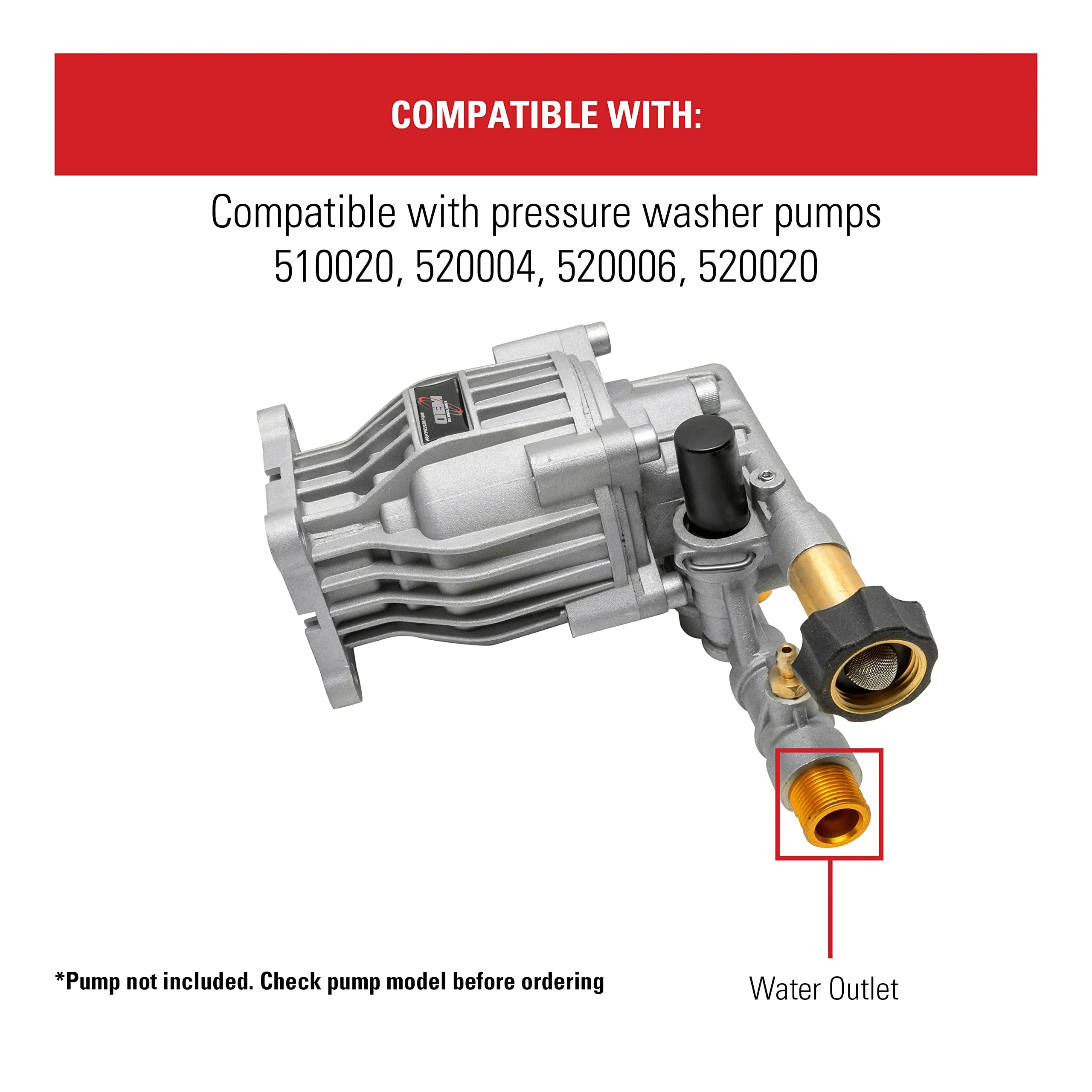 Simpson Cleaning 7110264 Water Oulet Fitting for OEM Technologies 520004 and 520006 Axial Cam Pressure Washer Pumps, Gold - Image 4