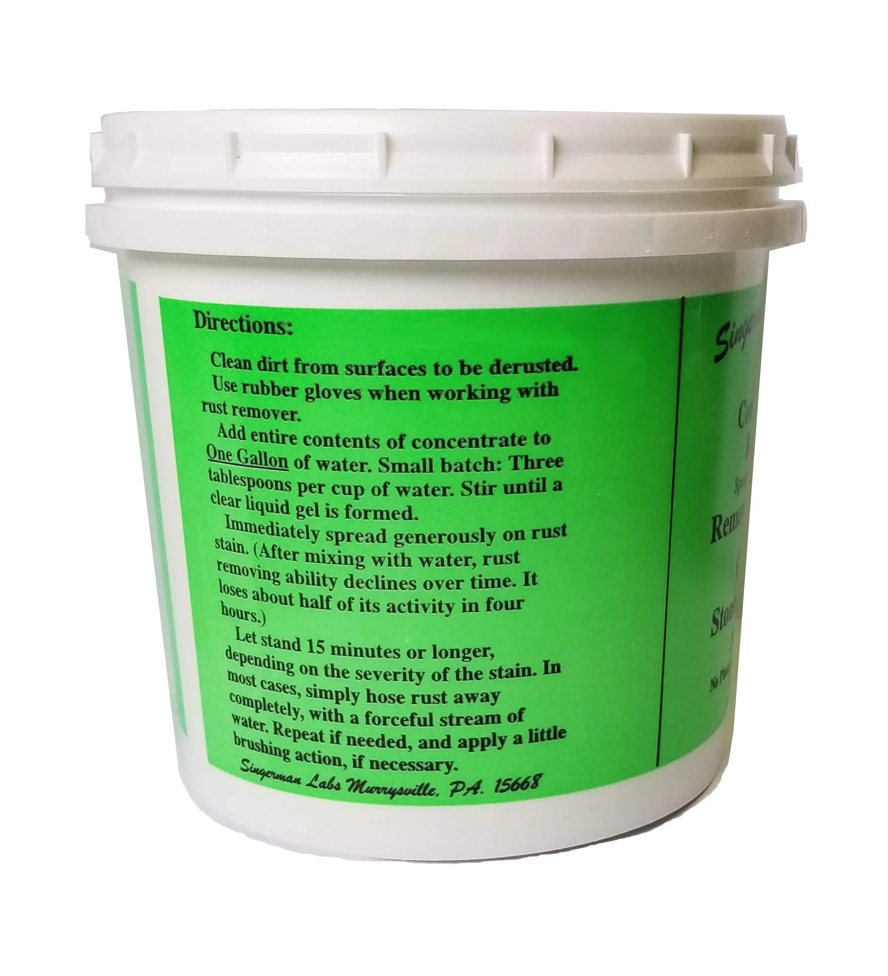 Singerman Laboratories Rust Remover for Concrete (Case of 8 Makes 8 gallons) - Image 3