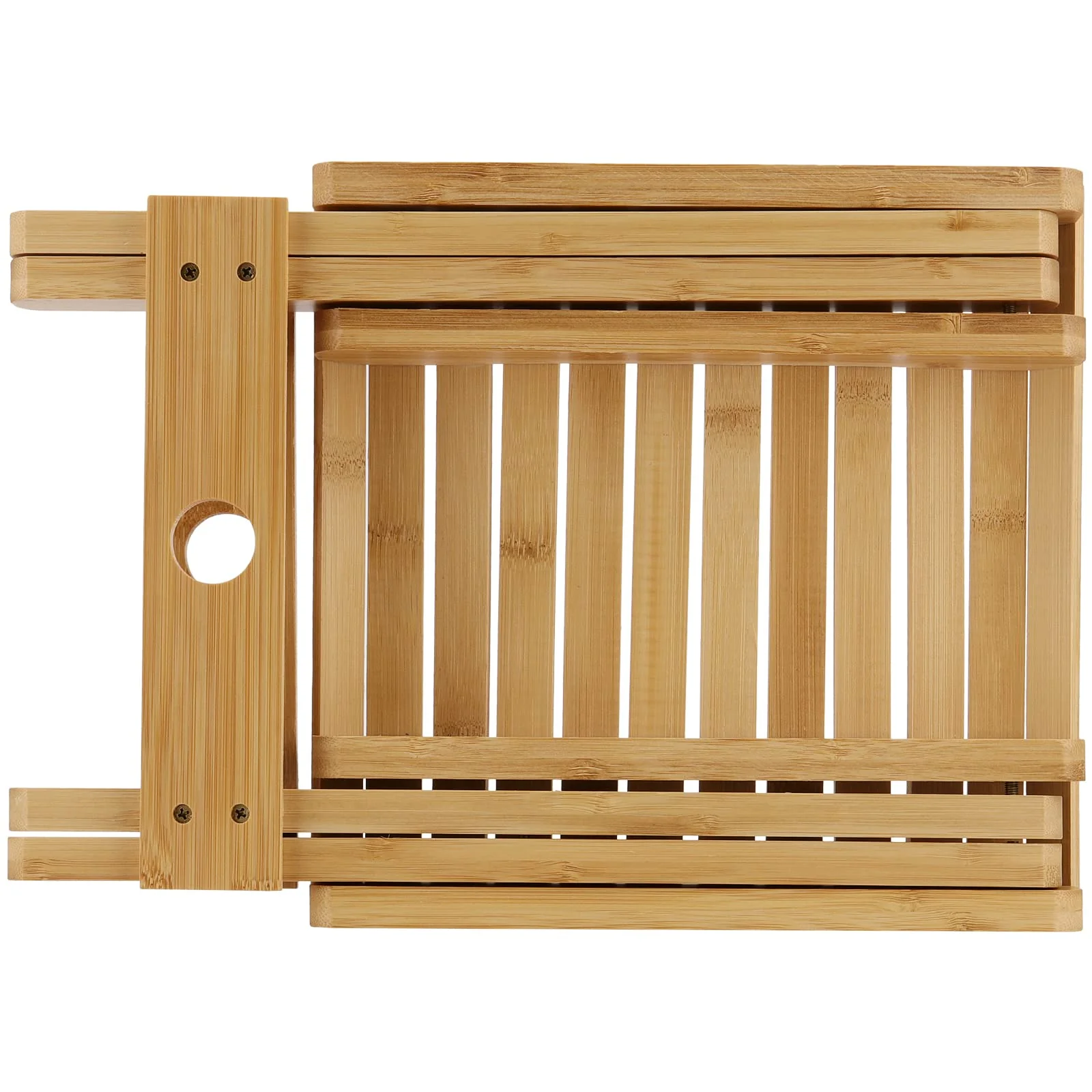 SINJEUN 2 Pack 12 Inch Natural Bamboo Folding Bench Seat Stool Bench for Bathroom, Spa, Sauna, Wooden Seat, Shower Bench Stool, Easy Assembled - Image 5