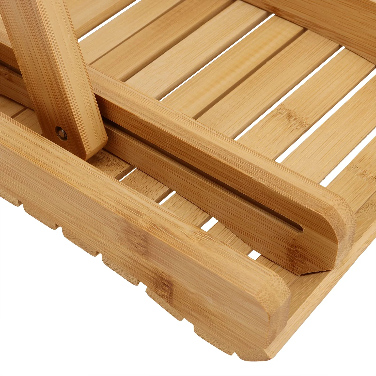 SINJEUN 2 Pack 12 Inch Natural Bamboo Folding Bench Seat Stool Bench for Bathroom, Spa, Sauna, Wooden Seat, Shower Bench Stool, Easy Assembled - Image 6