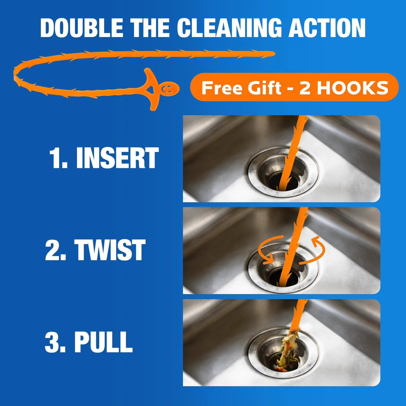Sink Drain Cleaner Powder: Household Drain Clog Remover for Sink Shower Tub Kitchen Bathroom Pipes Floor Drains - Easy-to-Use Home Unclogging Opener (4 Pack) - Image 2