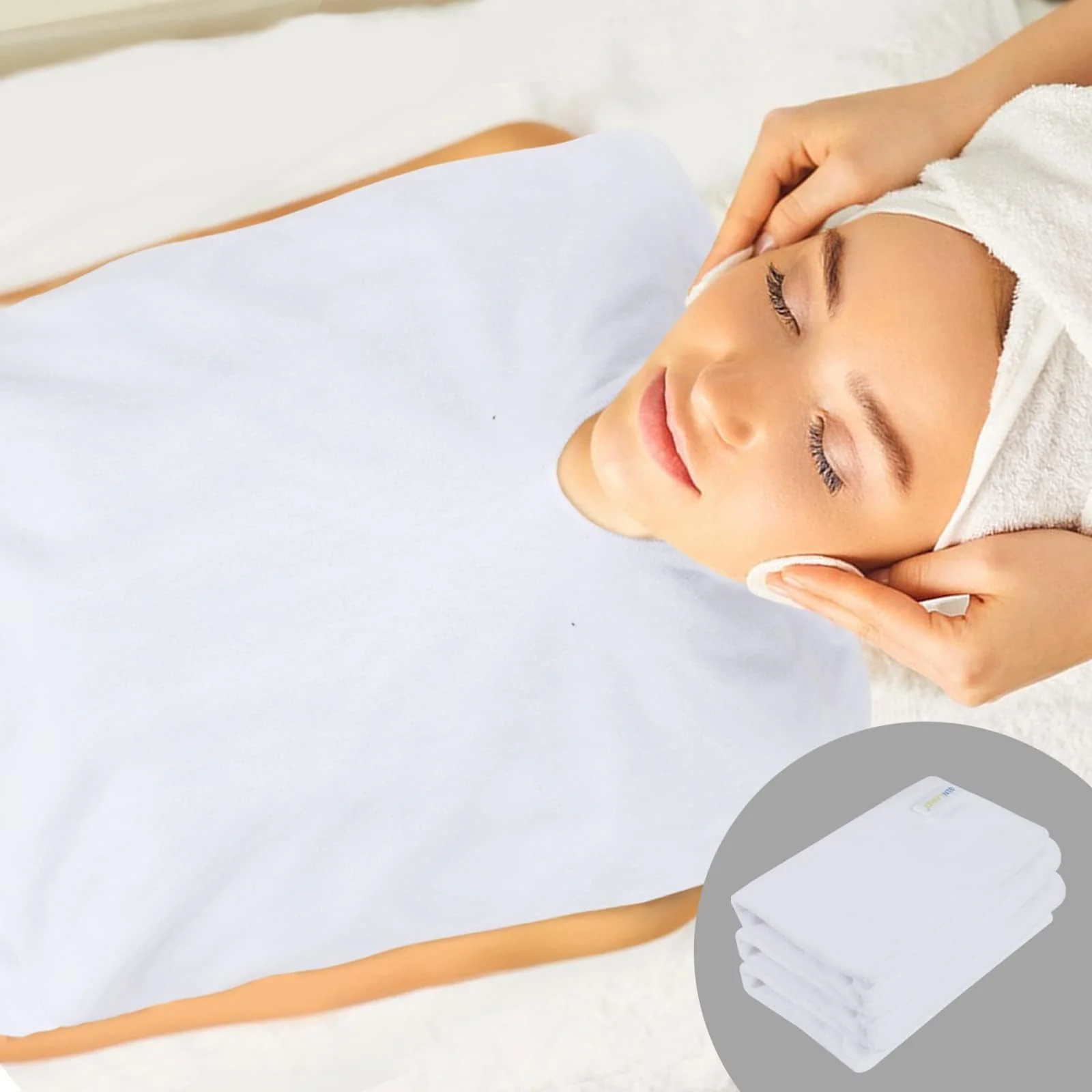 SINLAND Microfiber Esthetician Towels for Facials Mask Removing Face Wrap Soft Facial Cloth with Split Design Spa Towels for Facial Steam Massage and Cleansing - Image 3