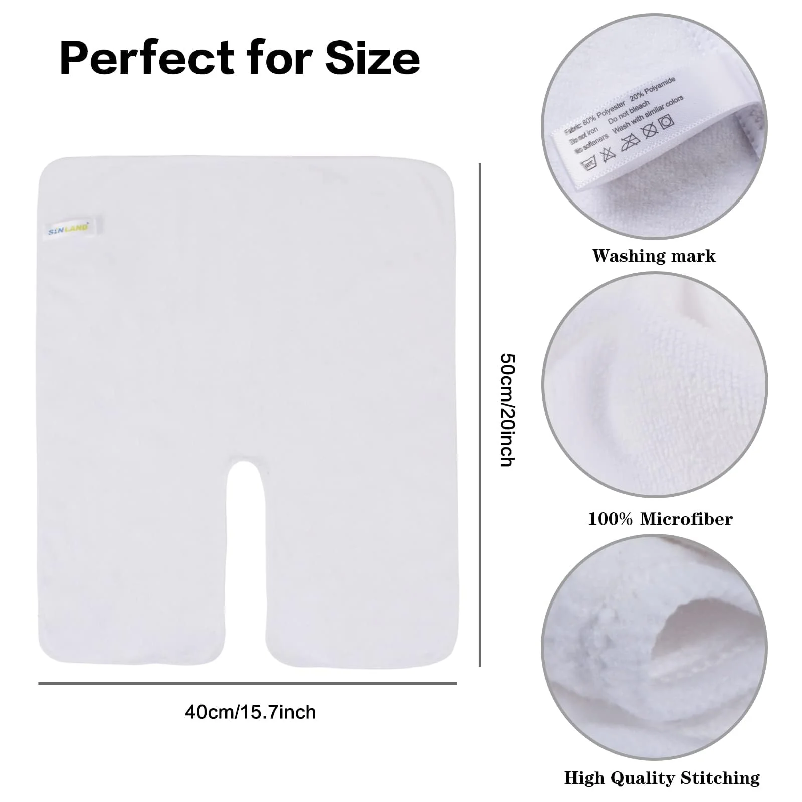 SINLAND Microfiber Esthetician Towels for Facials Mask Removing Face Wrap Soft Facial Cloth with Split Design Spa Towels for Facial Steam Massage and Cleansing - Image 7