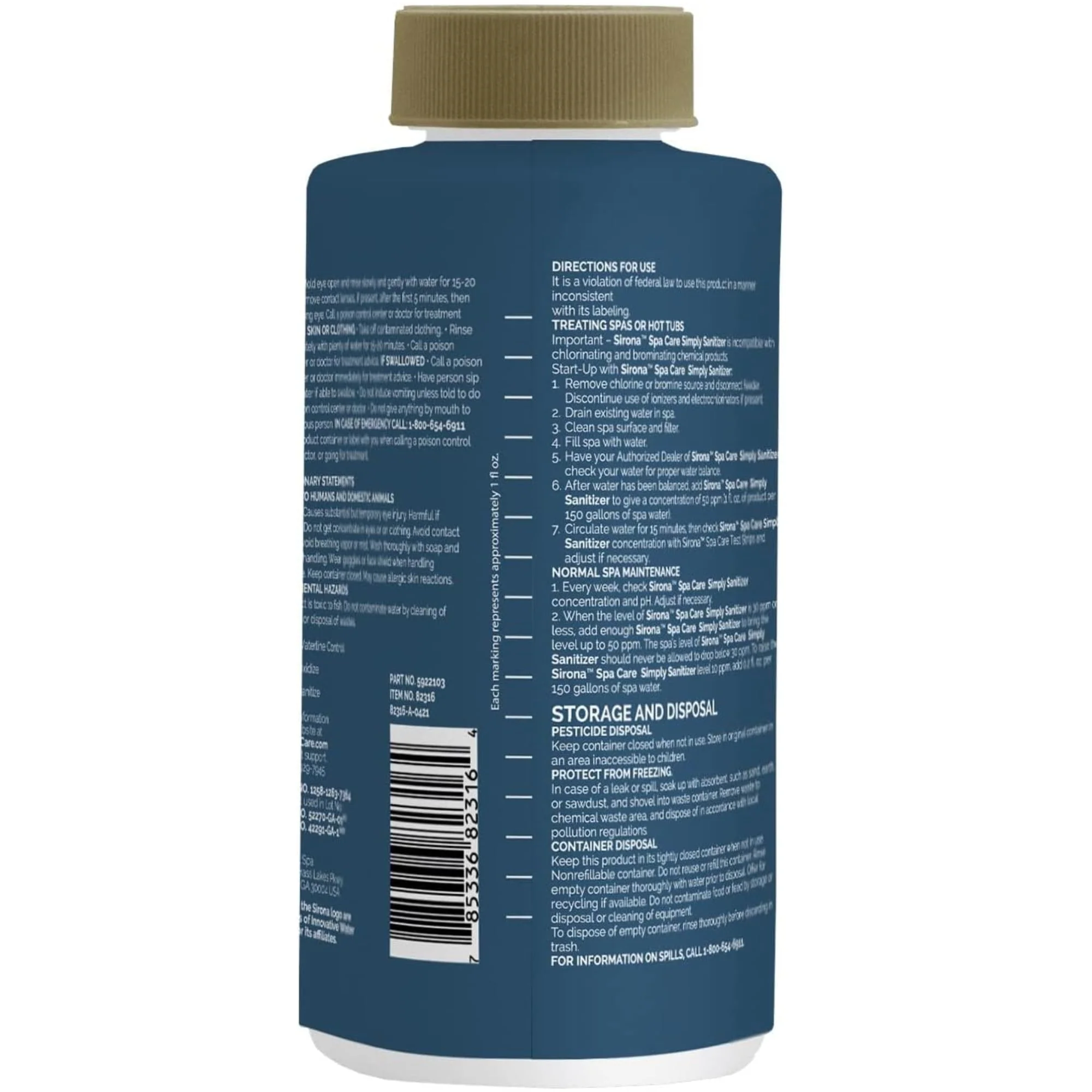 Sirona Spa Care Simply Step 3 (82317) 16 oz. - Spa, Pool and Hot Tub Non-Chlorine Liquid Cleaner for Clear, Clean Water - Bundle with Measuring Cup - Image 2