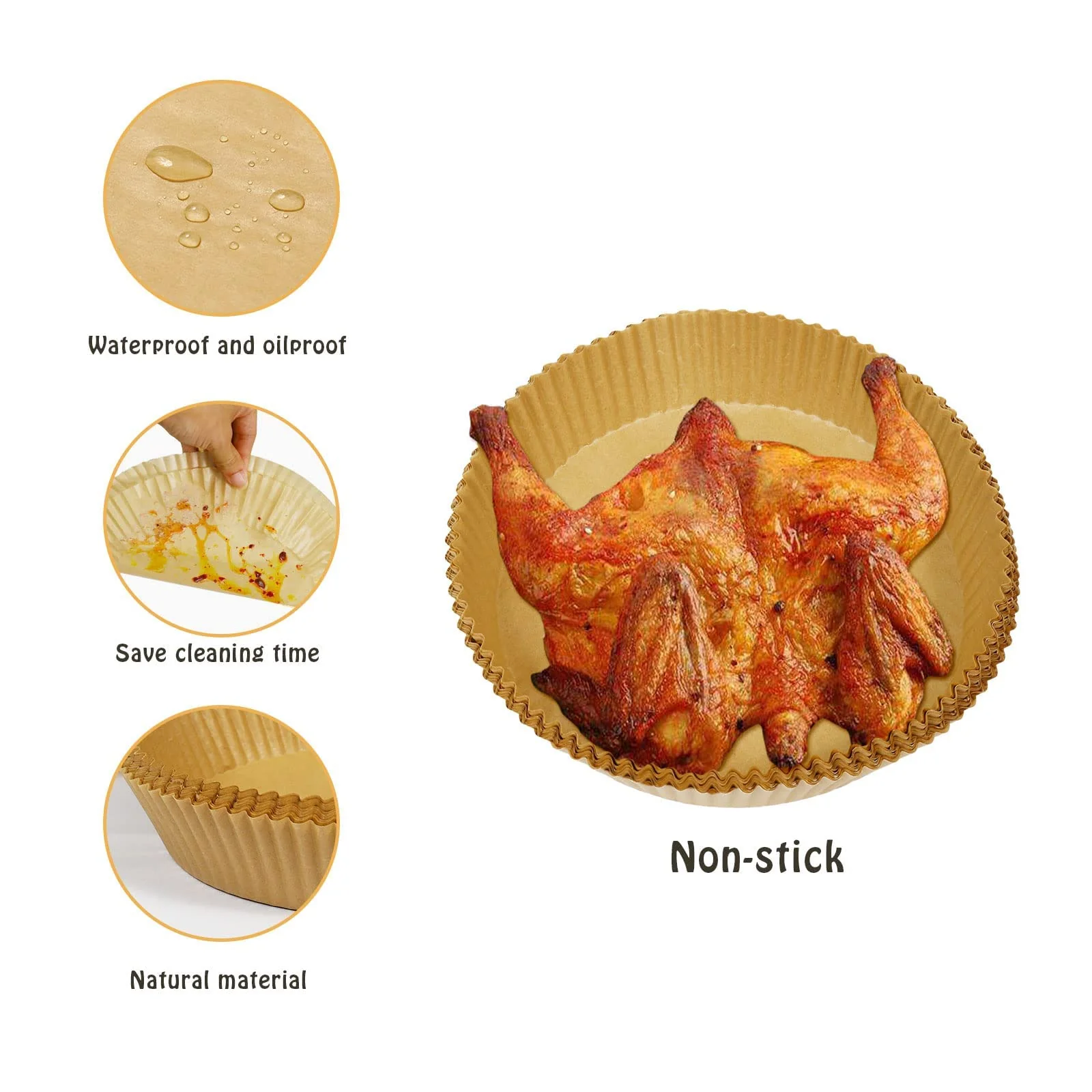 SIUDANGKA 200 Pcs Air Fryer Liners - Disposable Parchment Paper Sheets for Ninja Air Fryer AF101 & AF150 XL - Image 3