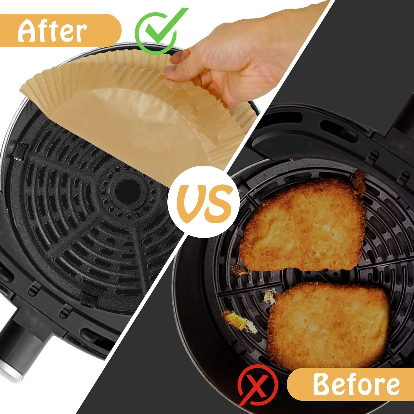 SIUDANGKA 200 Pcs Air Fryer Liners - Disposable Parchment Paper Sheets for Ninja Air Fryer AF101 & AF150 XL - Image 4