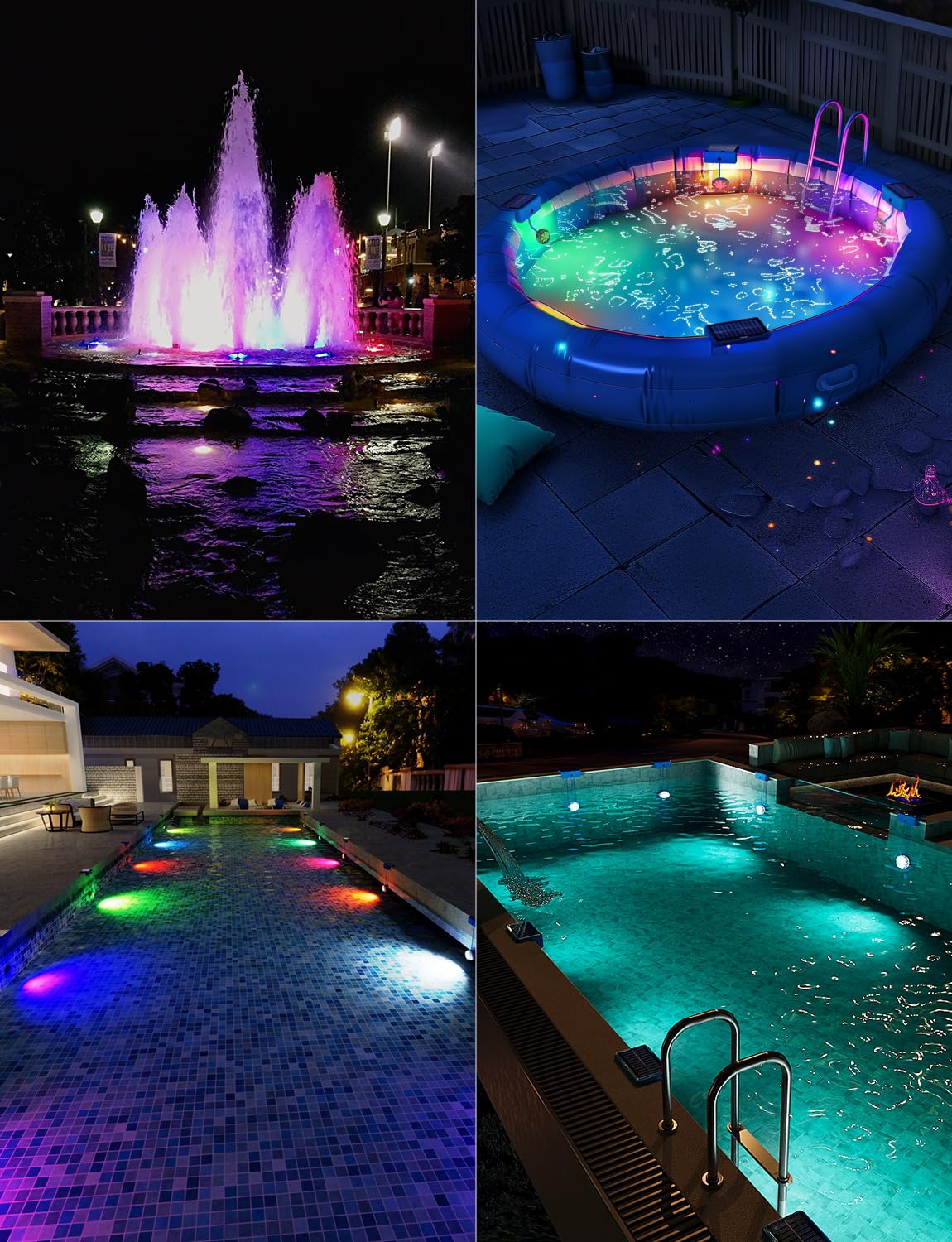 Skairipa Solar Pool Lights, Solar Powered Submersible LED Lights with Remote IP68 Waterproof Swimming Pool Lights 16 Colors Underwater Pool Lights for Above Ground Inground Pool, Pond (Blue, 2 Pack) - Image 2
