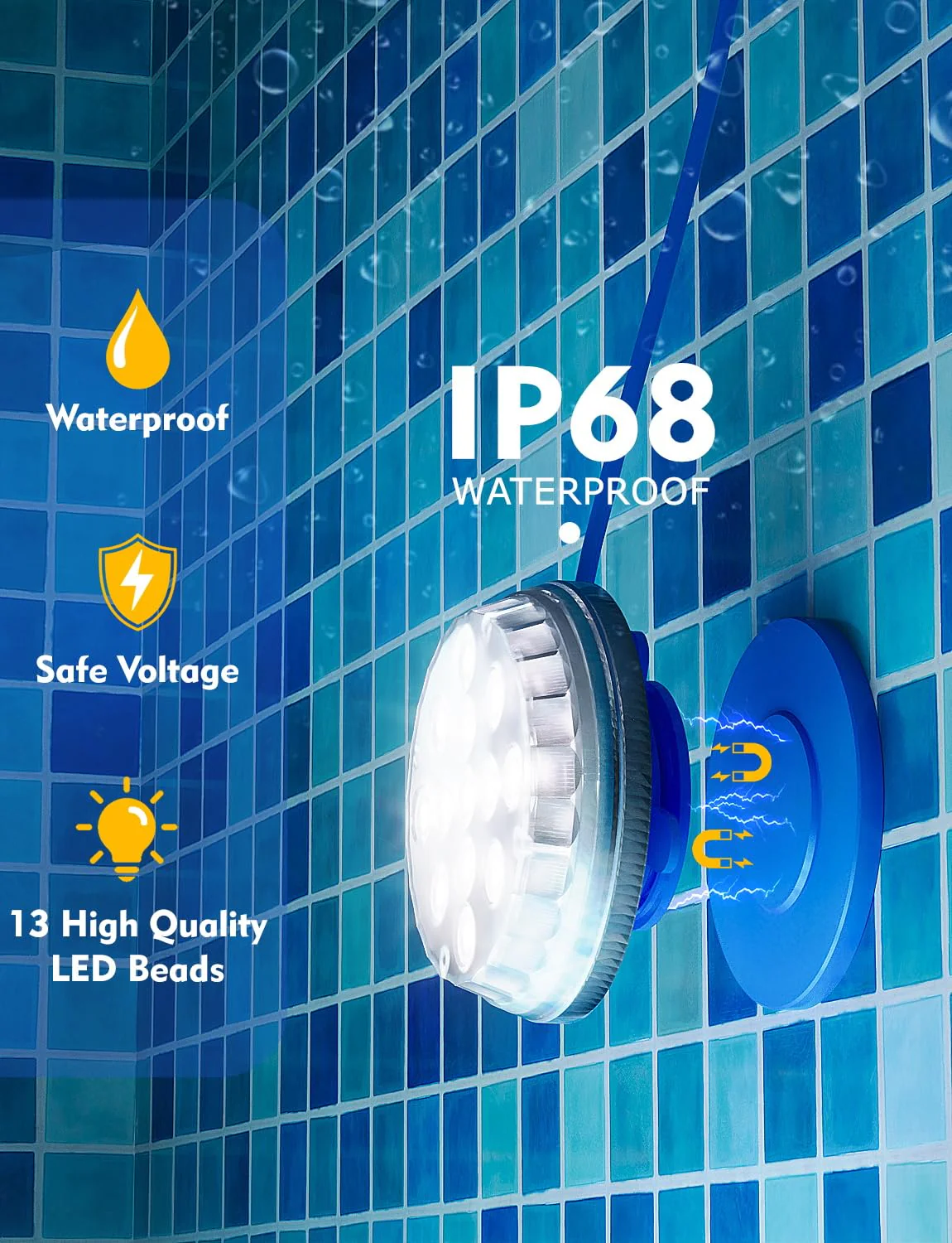 Skairipa Solar Pool Lights, Solar Powered Submersible LED Lights with Remote IP68 Waterproof Swimming Pool Lights 16 Colors Underwater Pool Lights for Above Ground Inground Pool, Pond (Blue, 2 Pack) - Image 4