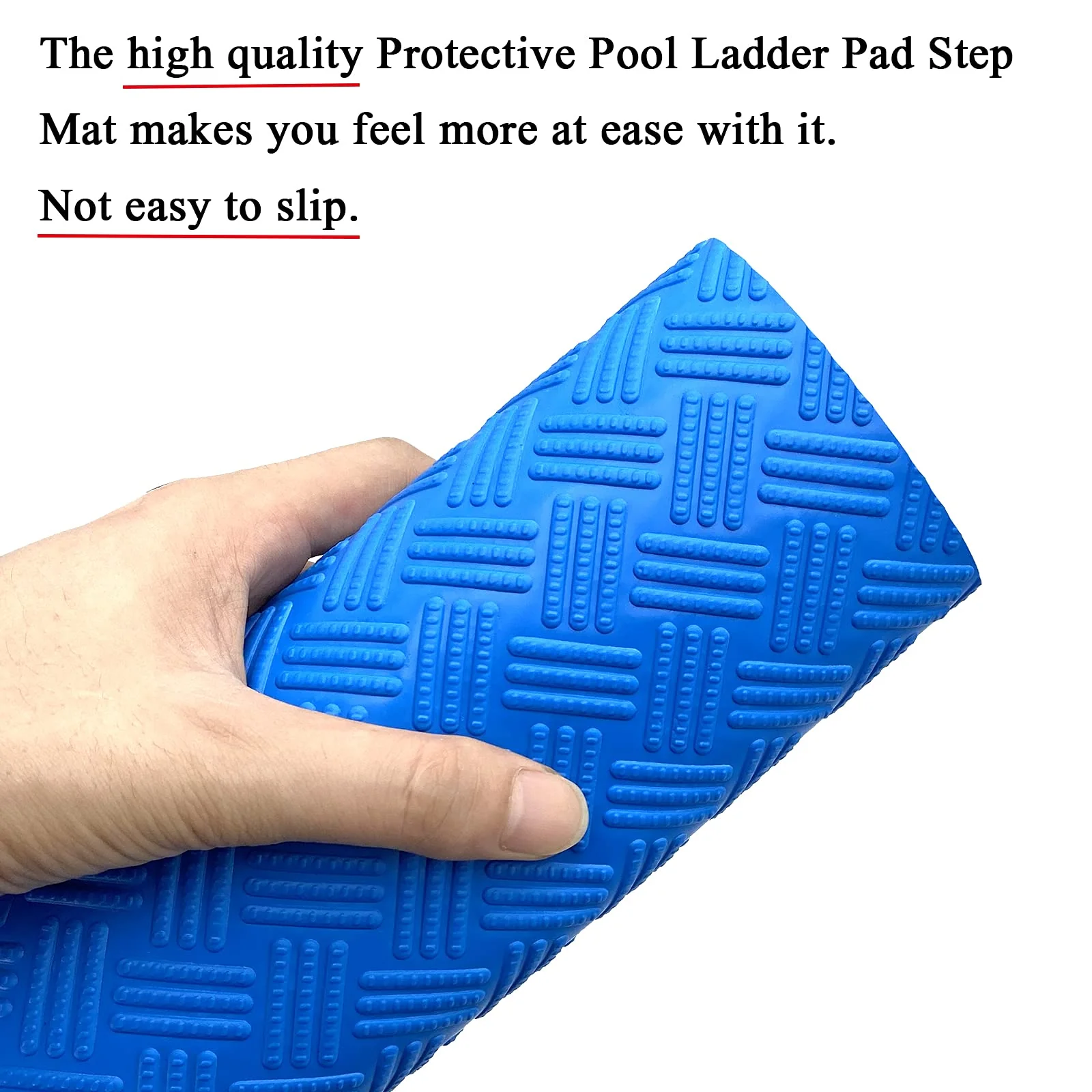 SKARUMMER Swimming Pool Ladder Mat - Protective Pool Ladder Pad Step Mat with Non-Slip Texture, Blue Medium Blue Medium Pool Step Mat, Pool Liner Protection Mat (36 X 36 inch) - Image 5