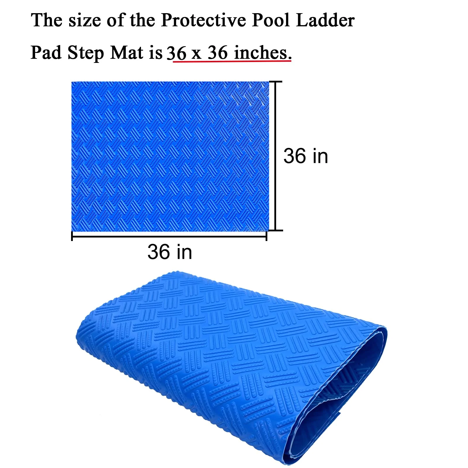 SKARUMMER Swimming Pool Ladder Mat - Protective Pool Ladder Pad Step Mat with Non-Slip Texture, Blue Medium Blue Medium Pool Step Mat, Pool Liner Protection Mat (36 X 36 inch) - Image 7