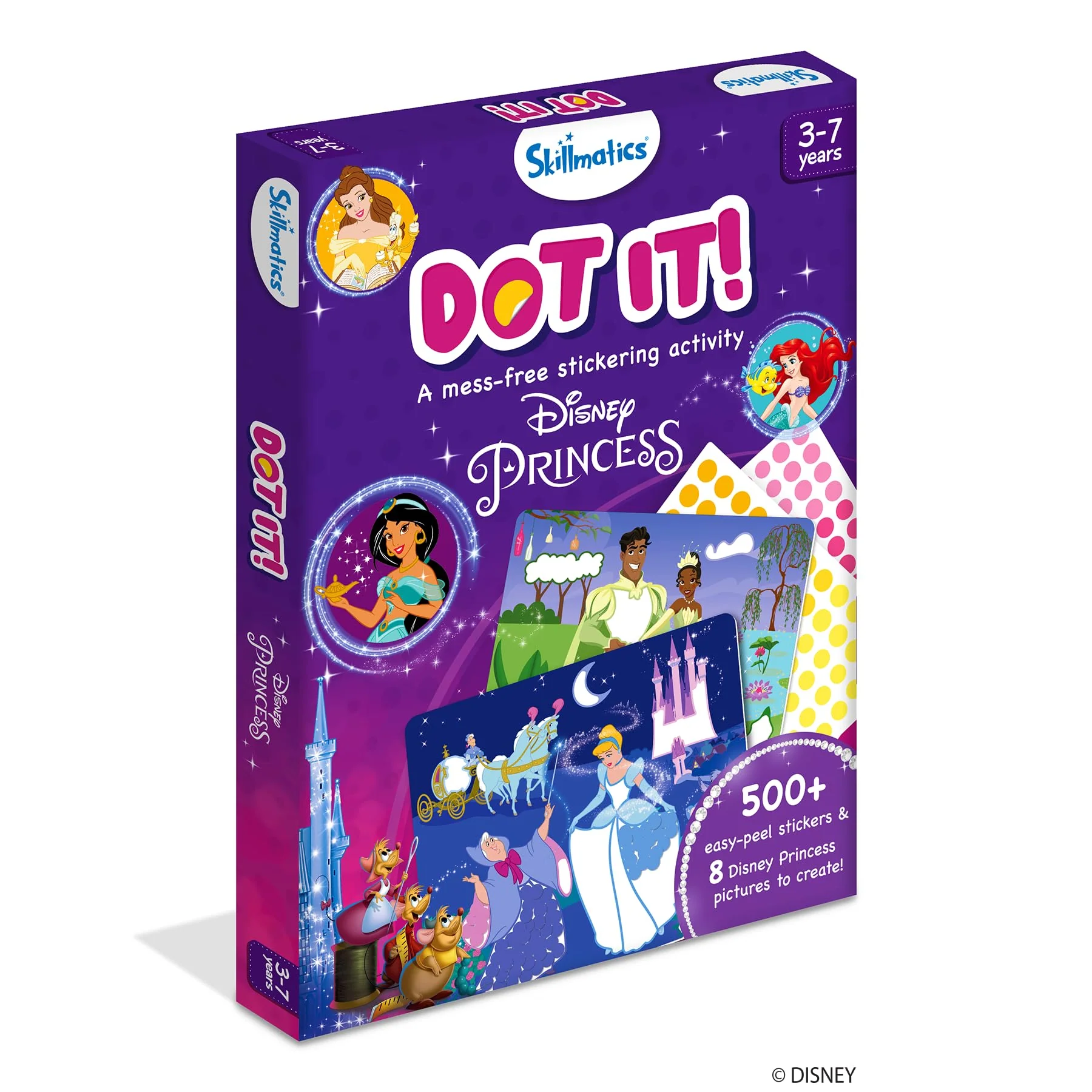 Skillmatics Dot It Sticker Art - Disney Princess, Mess-Free Fun for Kids, Stocking Stuffers, 500+ Stickers, Craft Kits, DIY Scrapbooking Activity, Travel Toys, Christmas Gifts for Ages 3, 4, 5, 6, 7 - Image 2