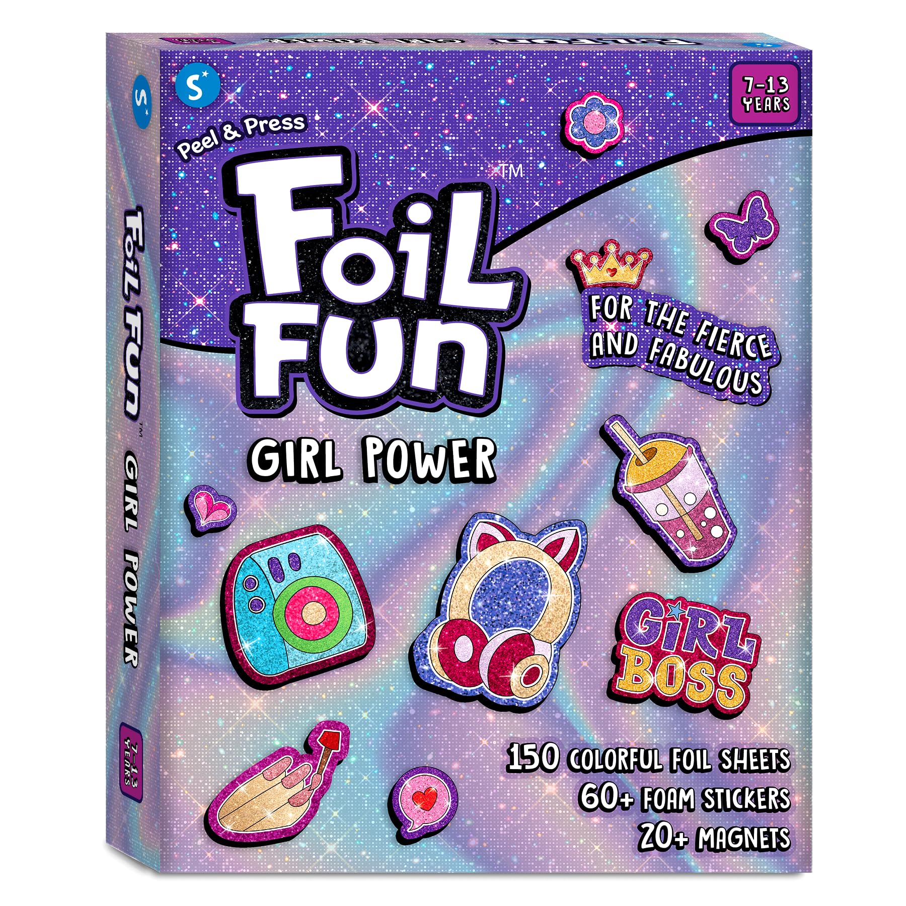 Skillmatics Foil Fun - Girl Power, 20+ DIY Foil Art Magnets, Mess-Free Craft Kit, 60+ Foam Stickers, Creative Activity for Girls, Kids, Tweens, Teens (Ages 7-13), Christmas Gifts, Travel, Party Favor - Image 2