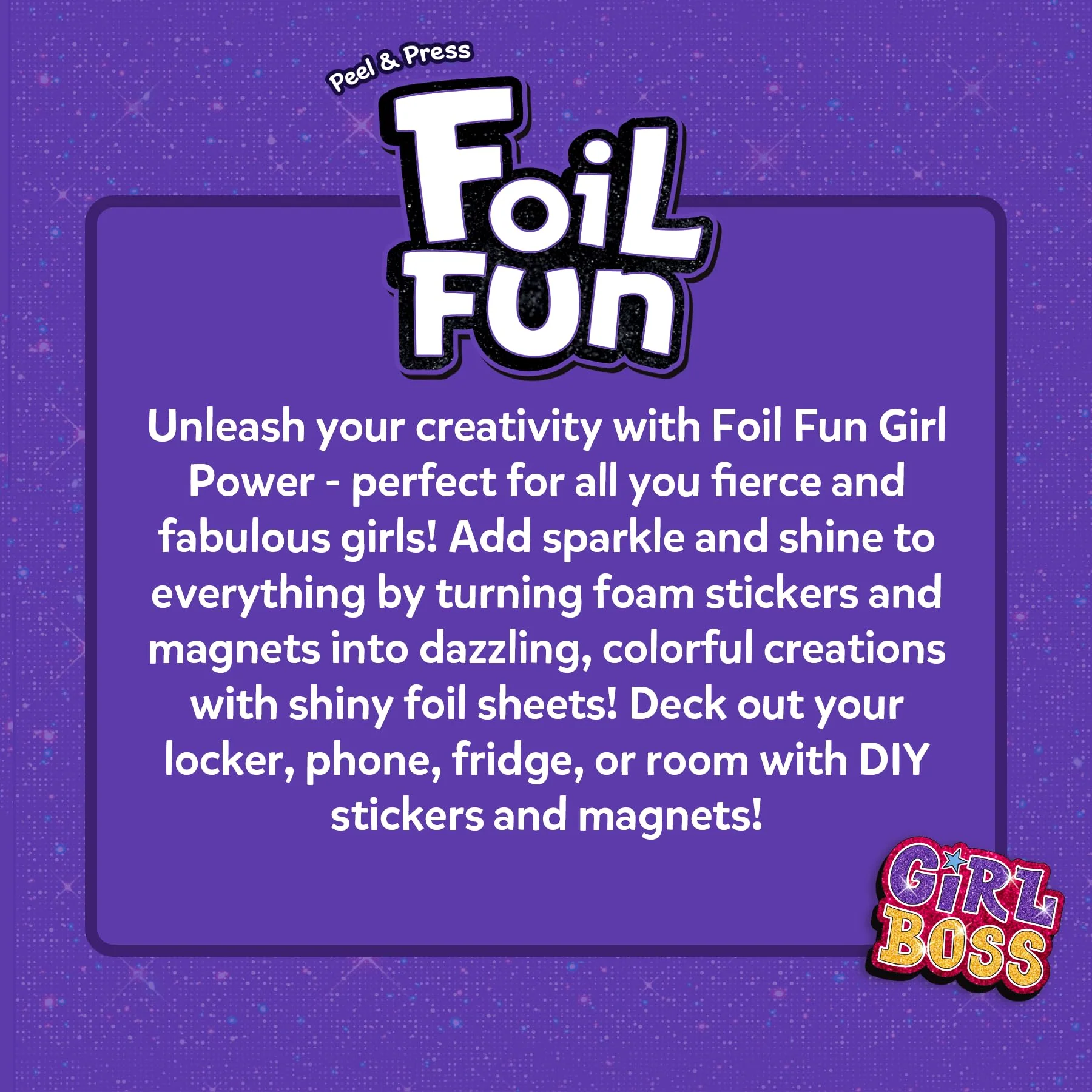 Skillmatics Foil Fun - Girl Power, 20+ DIY Foil Art Magnets, Mess-Free Craft Kit, 60+ Foam Stickers, Creative Activity for Girls, Kids, Tweens, Teens (Ages 7-13), Christmas Gifts, Travel, Party Favor - Image 3