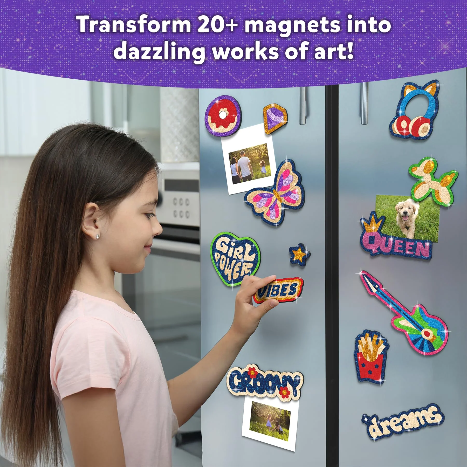 Skillmatics Foil Fun - Girl Power, 20+ DIY Foil Art Magnets, Mess-Free Craft Kit, 60+ Foam Stickers, Creative Activity for Girls, Kids, Tweens, Teens (Ages 7-13), Christmas Gifts, Travel, Party Favor - Image 7