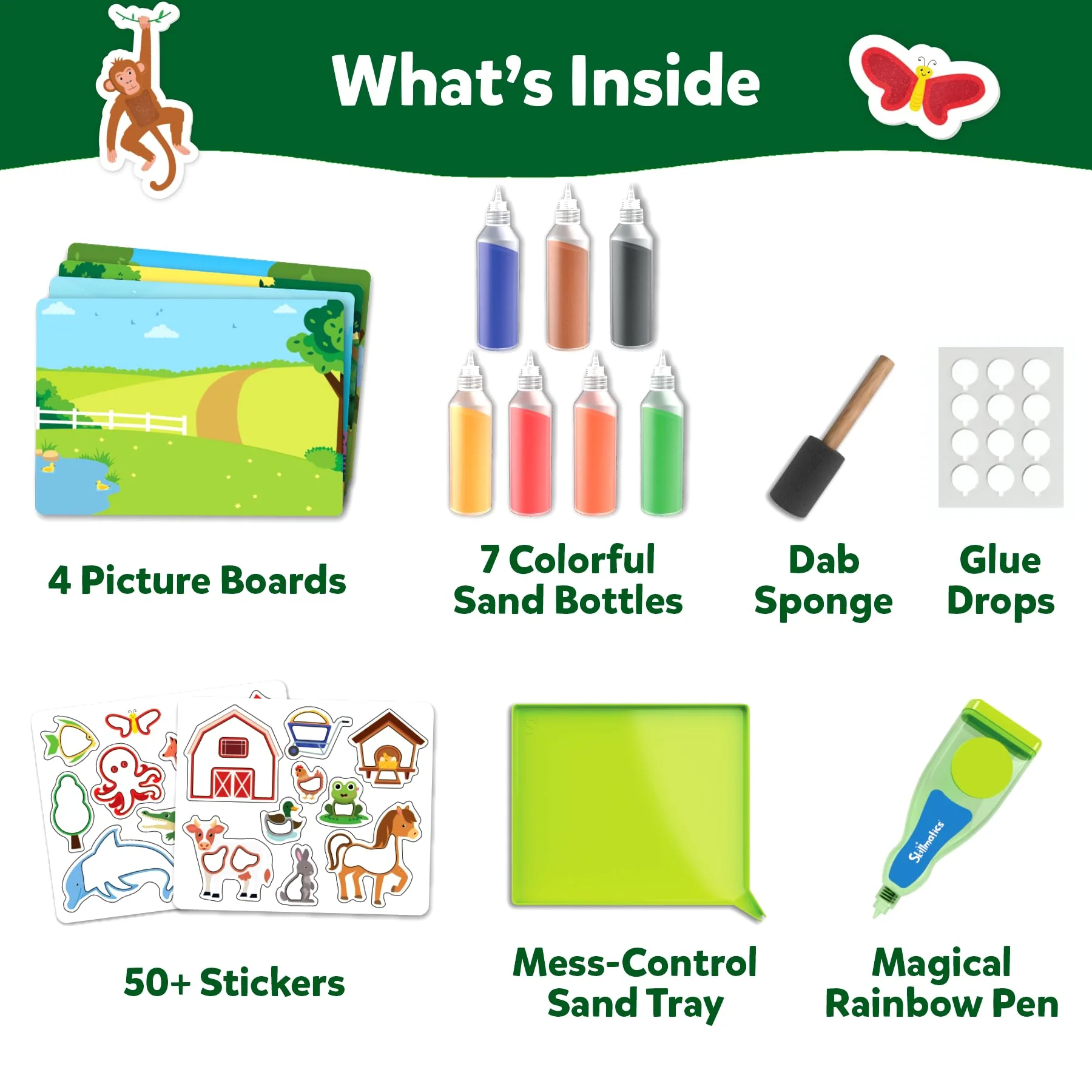 Skillmatics Sand Art Activity - Mess-Controlled DIY Animal Craft Kit with 50+ Colorful Stickers, Creative Arts & Crafts for Kids, Fun Hands-On Activity, Christmas Gifts for Ages 4, 5, 6, 7, 8, 9, 10 - Image 4