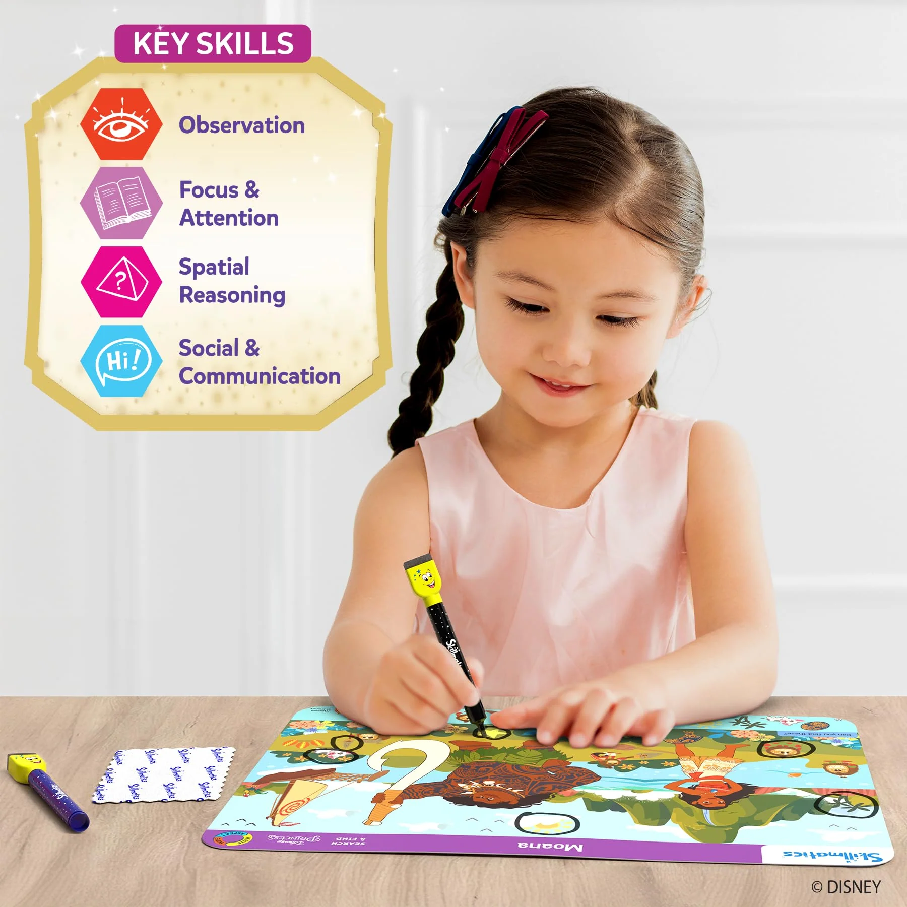 Skillmatics Search and Find Disney Princess Educational Game - Reusable Preschool Learning Activities, Christmas Toys, Art & Crafts, Gifts for Toddlers & Kids of Ages 3, 4, 5, 6 - Image 4