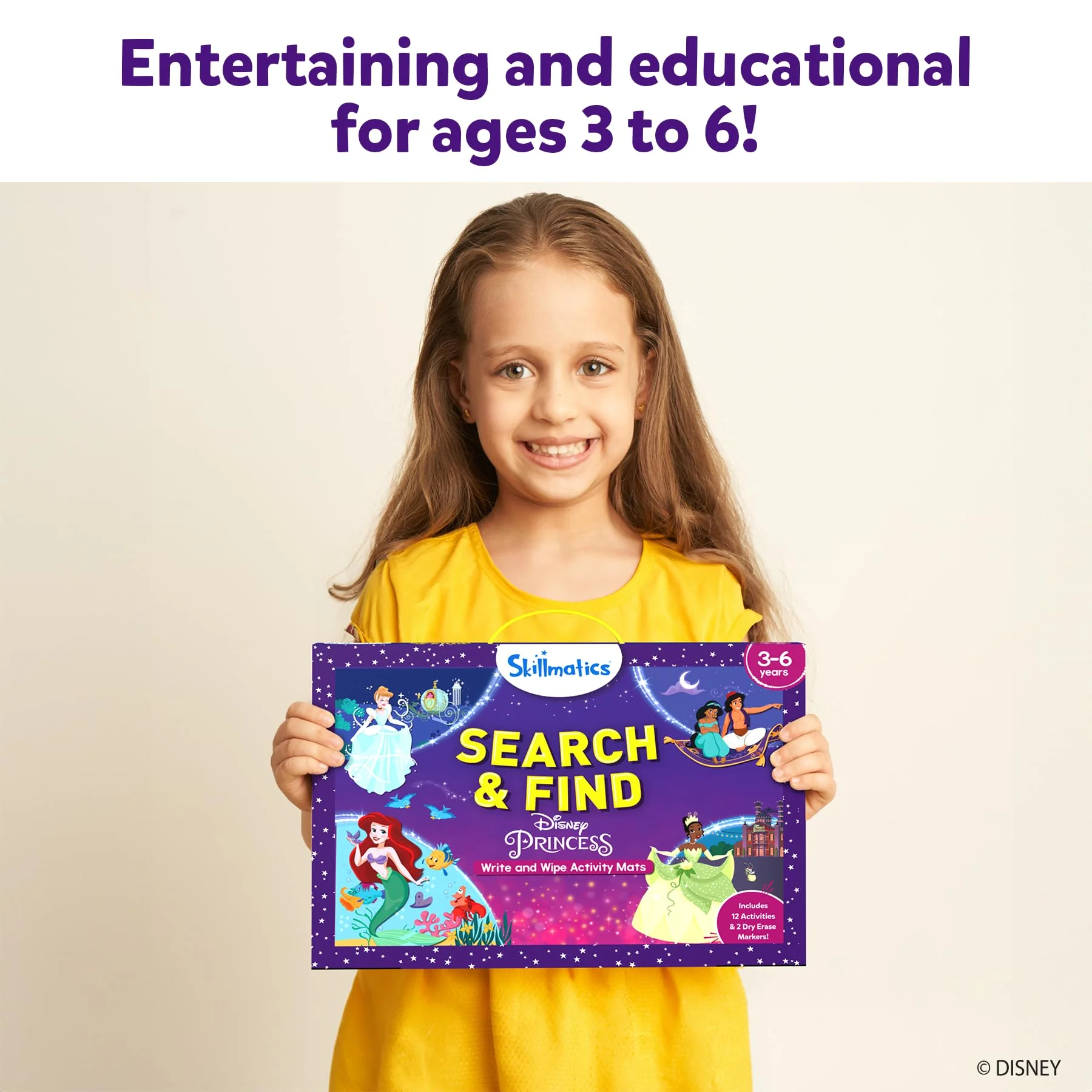 Skillmatics Search and Find Disney Princess Educational Game - Reusable Preschool Learning Activities, Christmas Toys, Art & Crafts, Gifts for Toddlers & Kids of Ages 3, 4, 5, 6 - Image 5