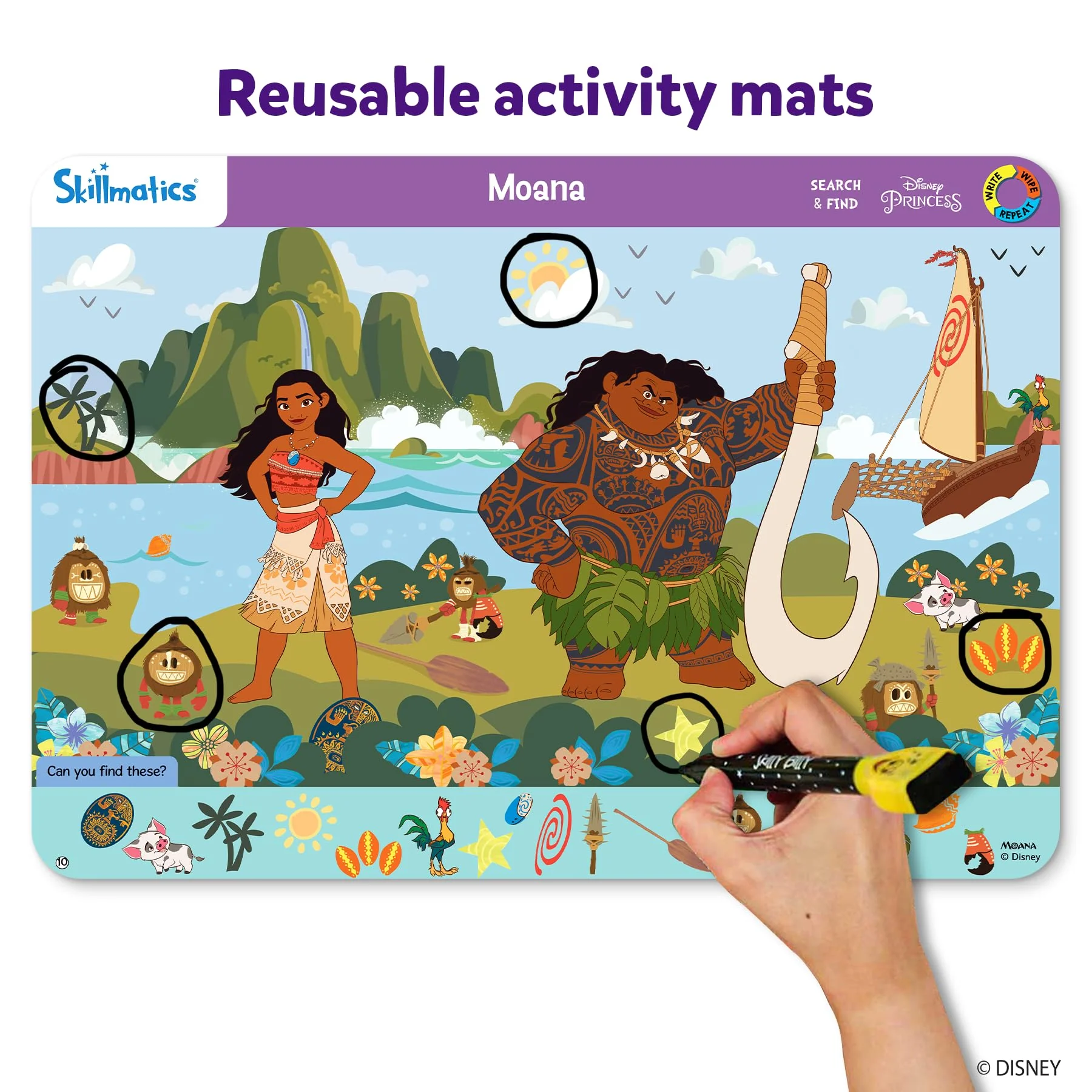 Skillmatics Search and Find Disney Princess Educational Game - Reusable Preschool Learning Activities, Christmas Toys, Art & Crafts, Gifts for Toddlers & Kids of Ages 3, 4, 5, 6 - Image 8