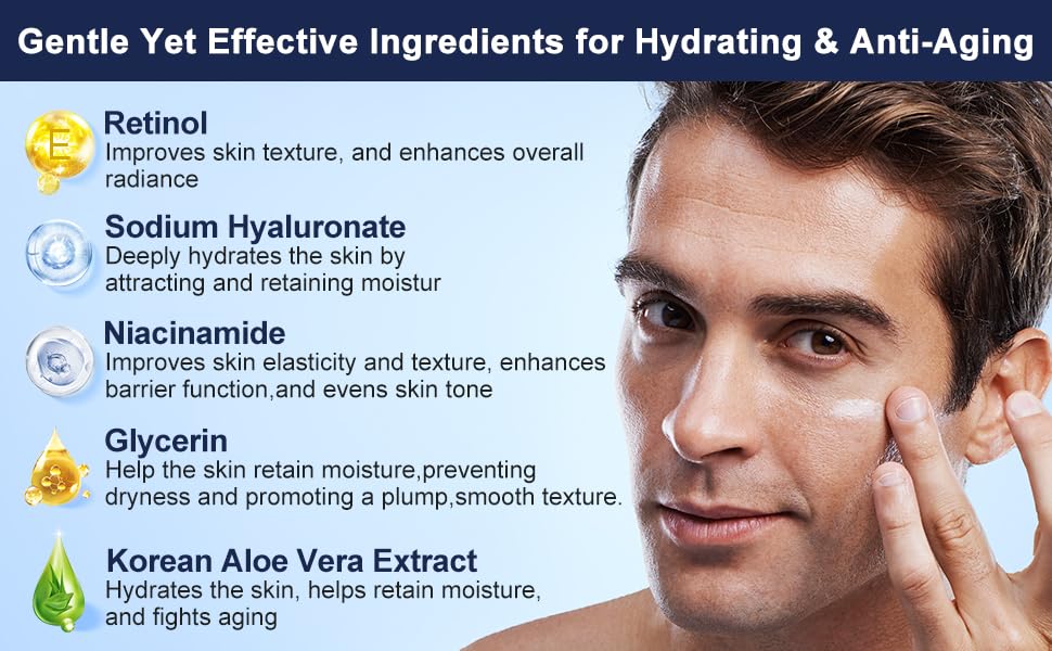 Skin Care for Men, Hydrate, Firm, Anti-Aging & Wrinkle Mens Self Care Facial Face Routine Kit,Birthday Valentines Gift Baskets for Young Men Him Teen Boy Dad Boyfriend Husband Christmas Gifts Ideas - Image 4