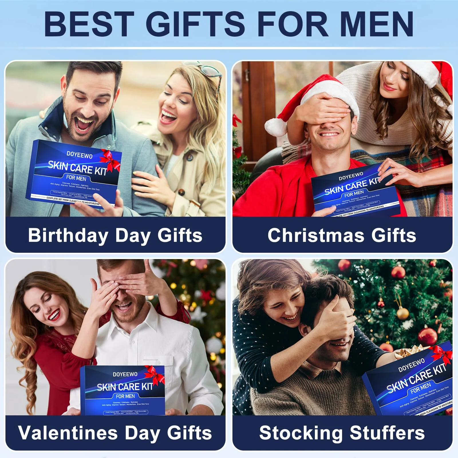 Skin Care for Men, Hydrate, Firm, Anti-Aging & Wrinkle Mens Self Care Facial Face Routine Kit,Birthday Valentines Gift Baskets for Young Men Him Teen Boy Dad Boyfriend Husband Christmas Gifts Ideas - Image 7