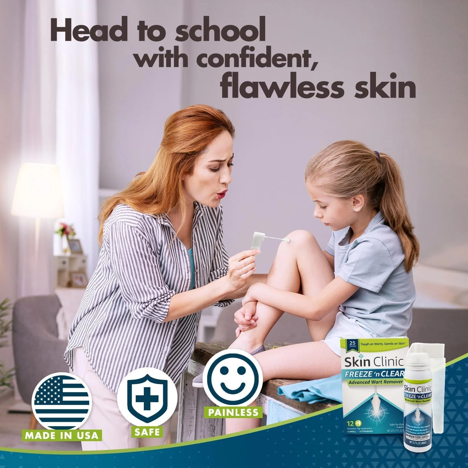 Skin Clinic Freeze 'n Clear Advanced Wart Remover - USA Made Cryo-Freeze Kit with 12 Precision-Tip Applicators - FDA-Cleared Freezing Wart Treatment Solution for Adults & Kids 4+ - Image 4