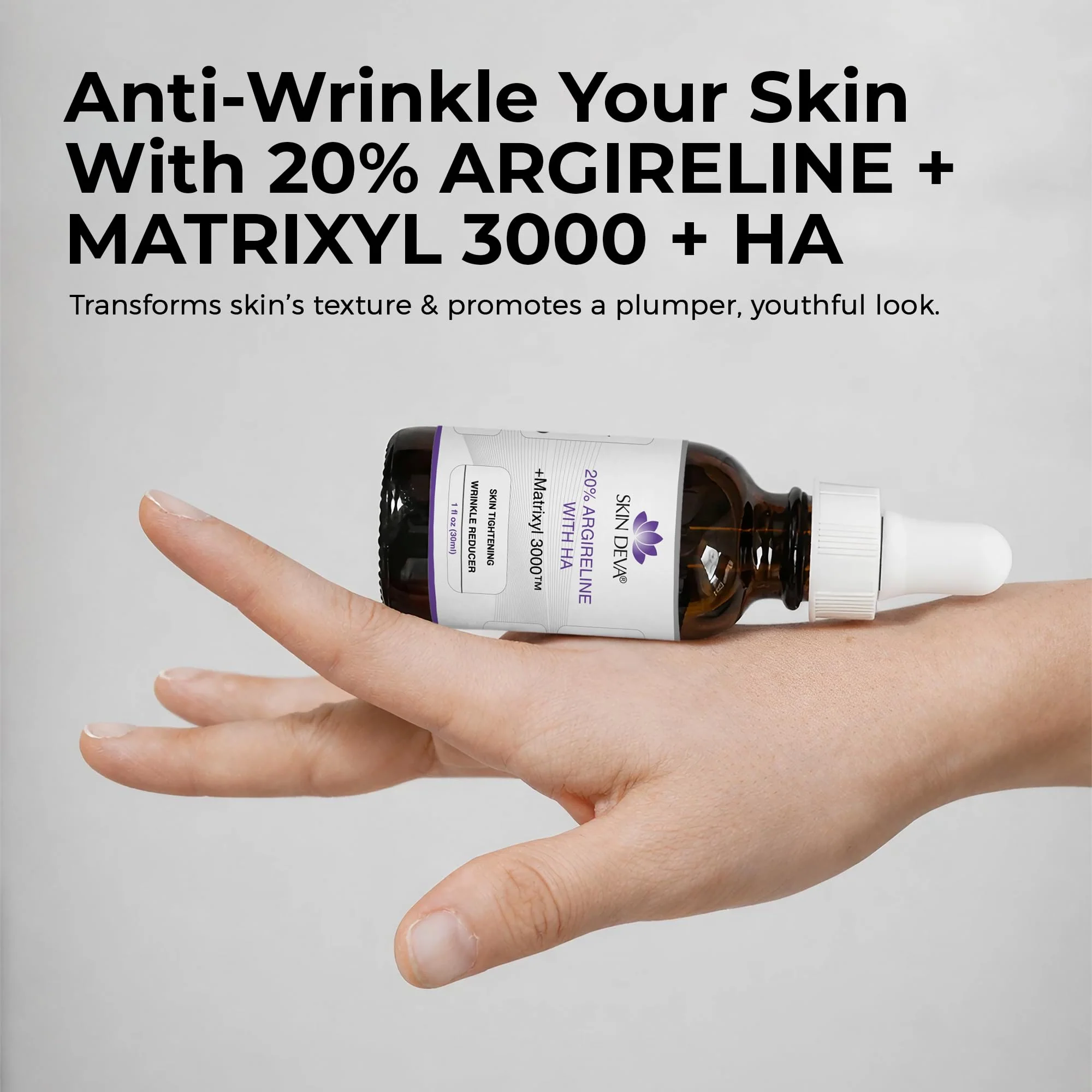 SKIN DEVA 20% Argireline Serum with Matrixyl 3000 Pure Hyaluronic Acid Serum For Face Deep Wrinkle Reducer Anti Aging Tones Skin and Stimulates Collagen Peptides Serum For Face - Image 6