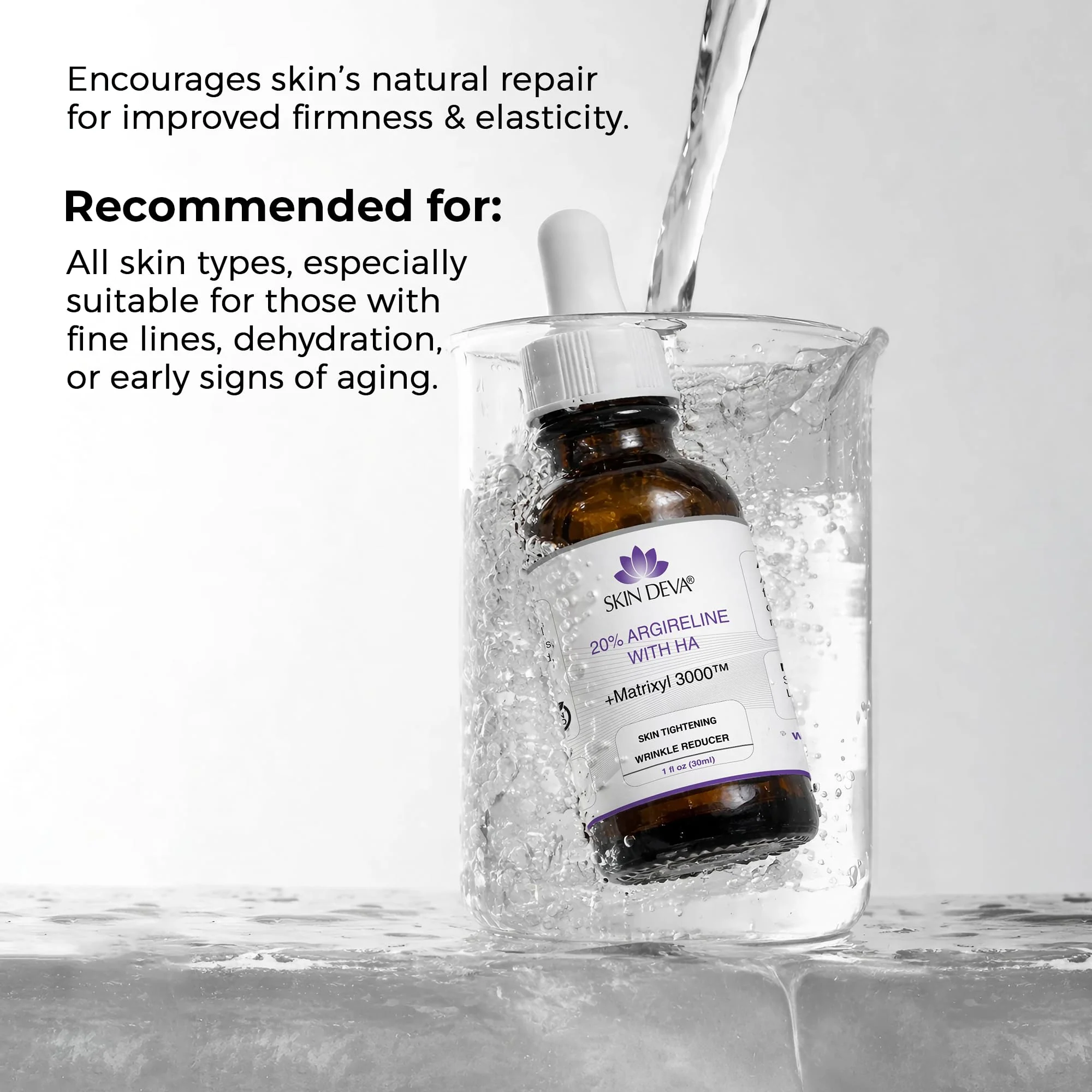 SKIN DEVA 20% Argireline Serum with Matrixyl 3000 Pure Hyaluronic Acid Serum For Face Deep Wrinkle Reducer Anti Aging Tones Skin and Stimulates Collagen Peptides Serum For Face - Image 7