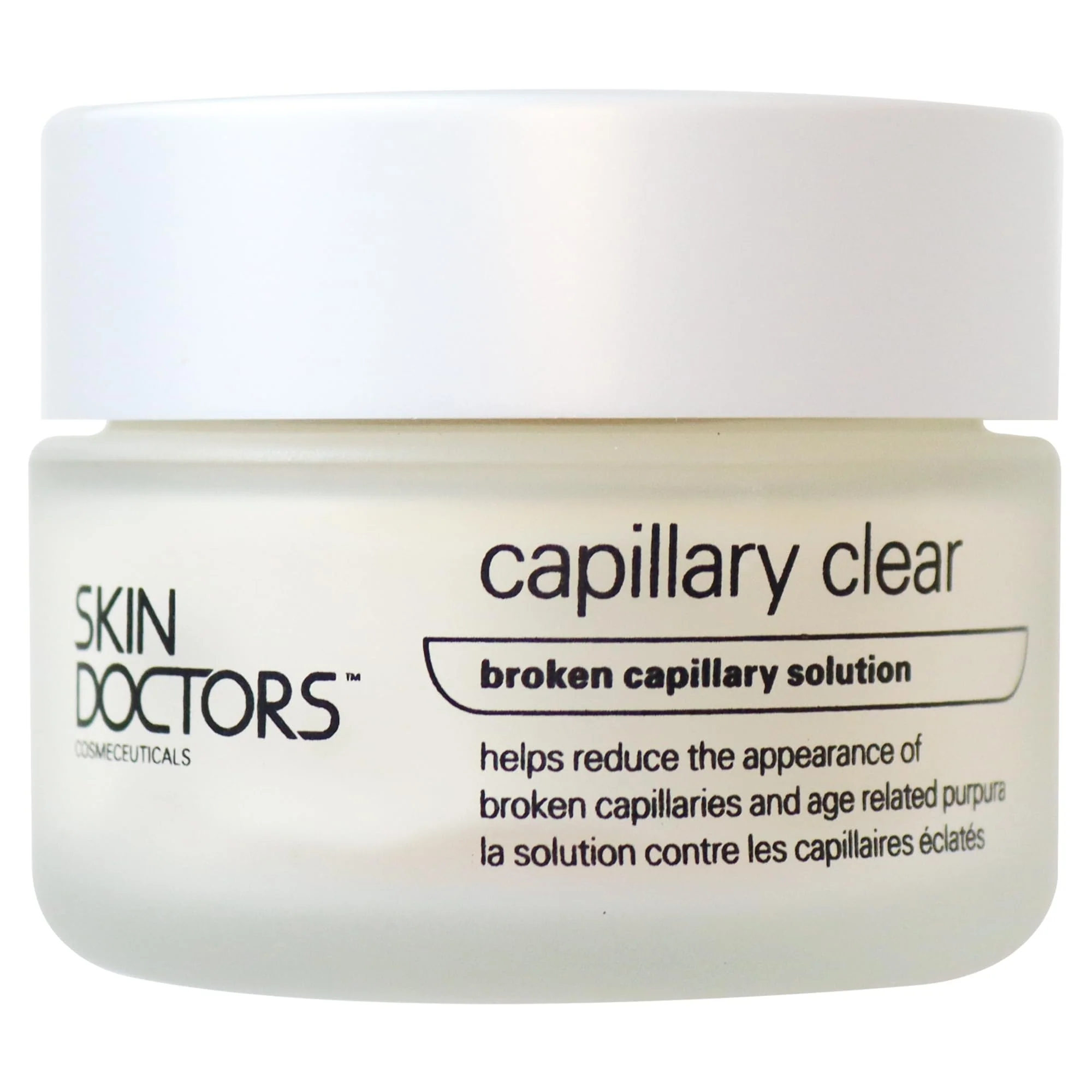 Skin Doctors, Capillary Clear Helps improve the appearance of broken capillaries Reduces the appearance of burst blood vessels help to reduce facial redness and promote an even complexion 50ml