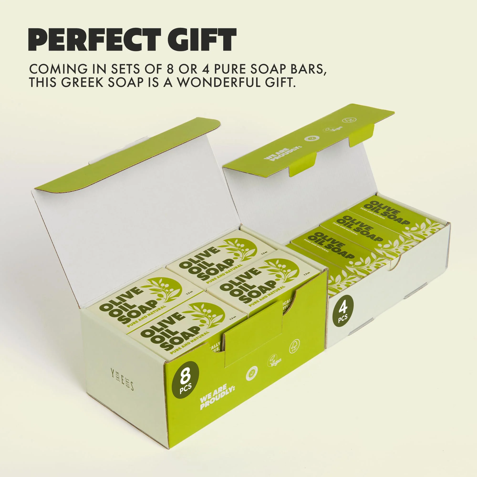 Skin Said Yes Olive Oil Soap Bars - Set of 8 - Organic Bar Soap - Moisturizing, Gentle on Skin, Rich in Antioxidants - Ideal for Sensitive Skin, Kids, Men, and Women - Perfect for Everyday Use - Image 2