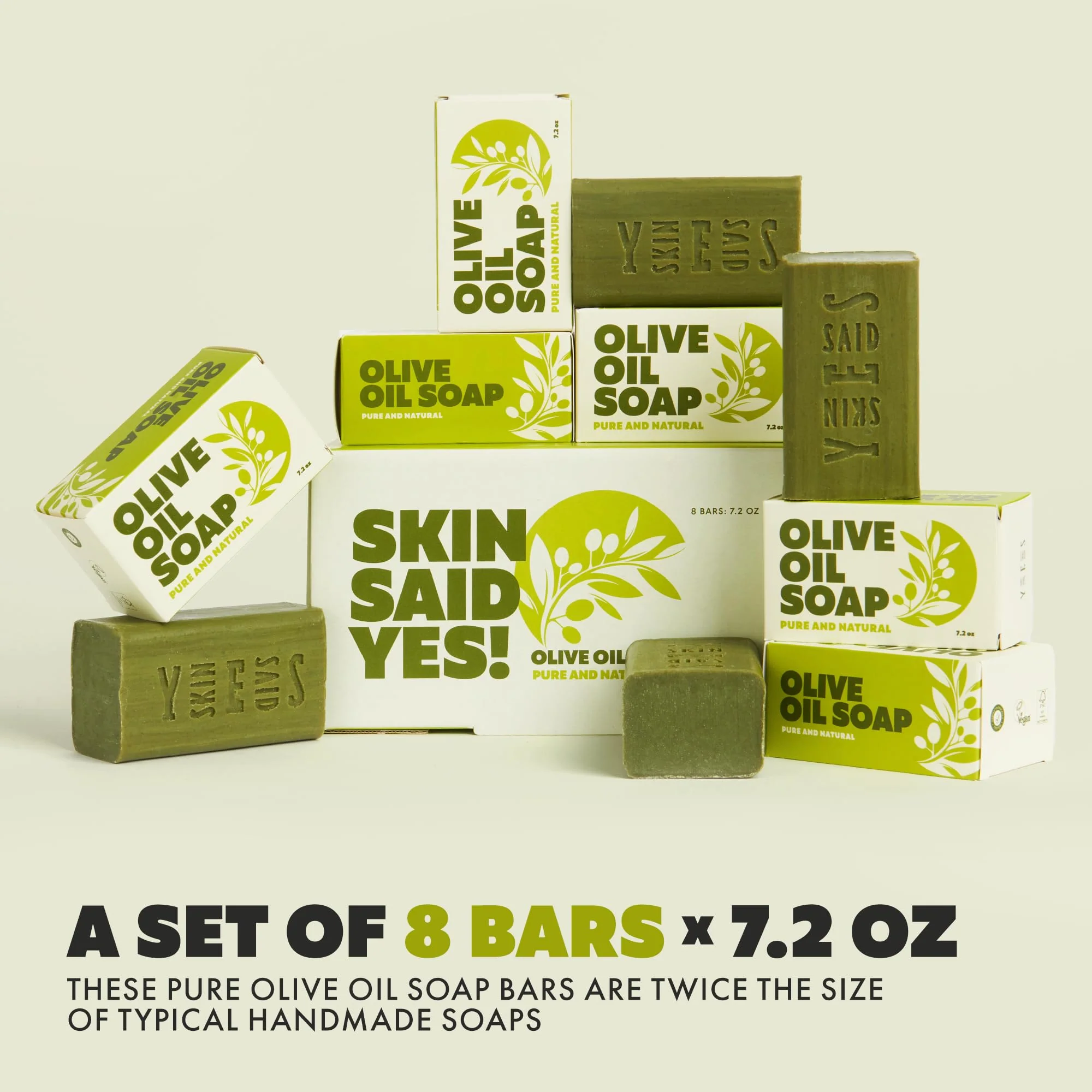 Skin Said Yes Olive Oil Soap Bars - Set of 8 - Organic Bar Soap - Moisturizing, Gentle on Skin, Rich in Antioxidants - Ideal for Sensitive Skin, Kids, Men, and Women - Perfect for Everyday Use - Image 7