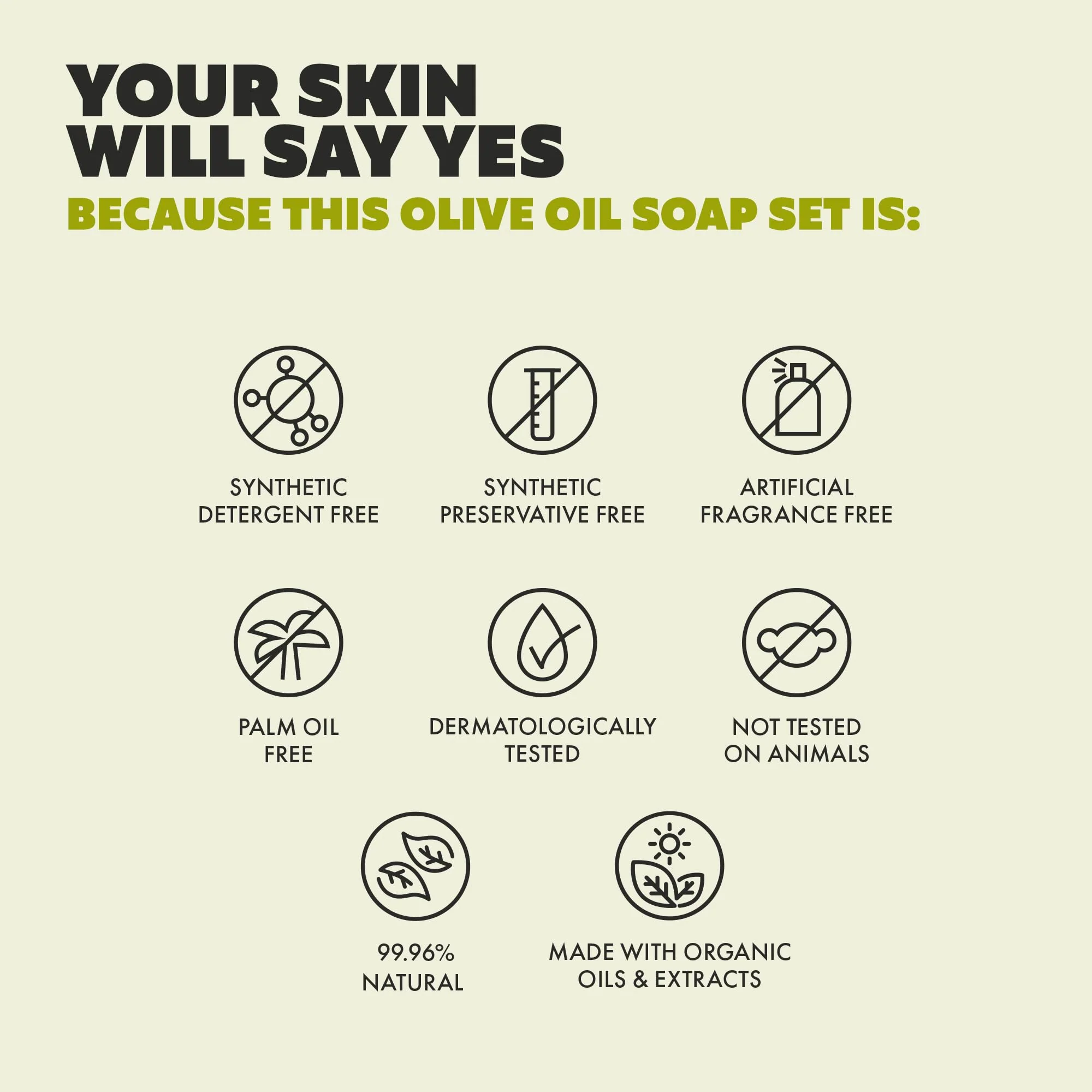 Skin Said Yes Olive Oil Soap Bars - Set of 8 - Organic Bar Soap - Moisturizing, Gentle on Skin, Rich in Antioxidants - Ideal for Sensitive Skin, Kids, Men, and Women - Perfect for Everyday Use - Image 9