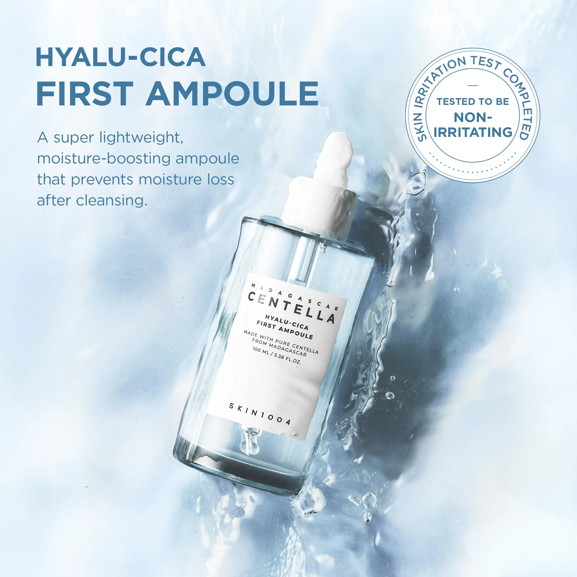 SKIN1004 Hyalu-Cica First Ampoule, Korean Serum for Face with Hyaluronic Acid & Centella, Facial Ampoule Serum for Deep Moisture, Lightweight Centella Ampoule, Korean Skin Care, 3.38 fl.oz / 100ml - Image 8