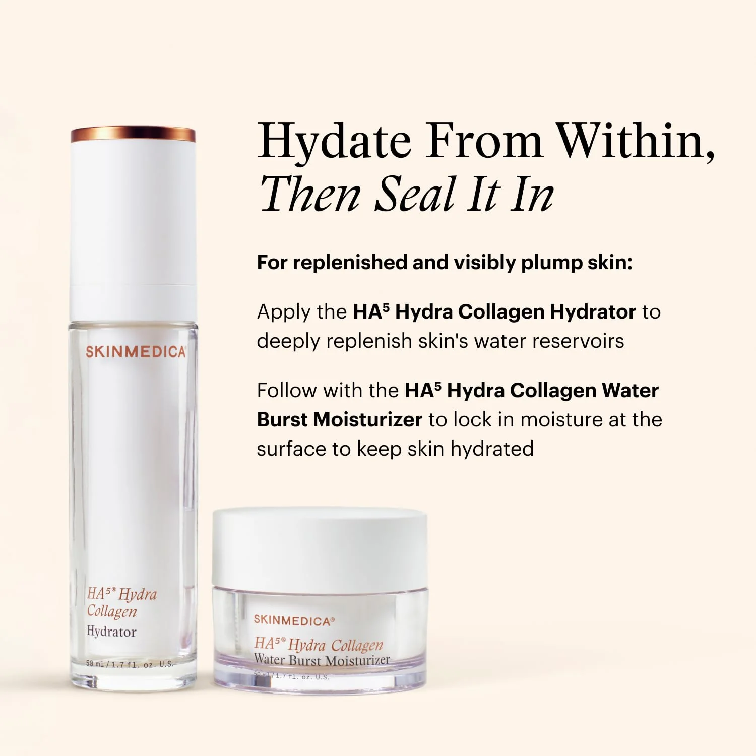 SkinMedica HA⁵ Hydra Collagen Water Burst Face Moisturizer with Vegan Collagen - Plumping Face Cream with Microbiome Barrier Complex for 24-Hour Hydration - Helps Replenish Dry, Dull Skin (1.7 Fl Oz) - Image 4