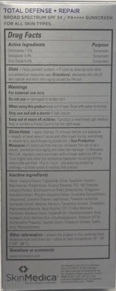SkinMedica Total Defense + Repair SPF 34 Sunscreen for Face. This Lightweight, Facial Sunscreen is Ideal for Oily and/or Combination Skin, 2.3 Oz - Image 8