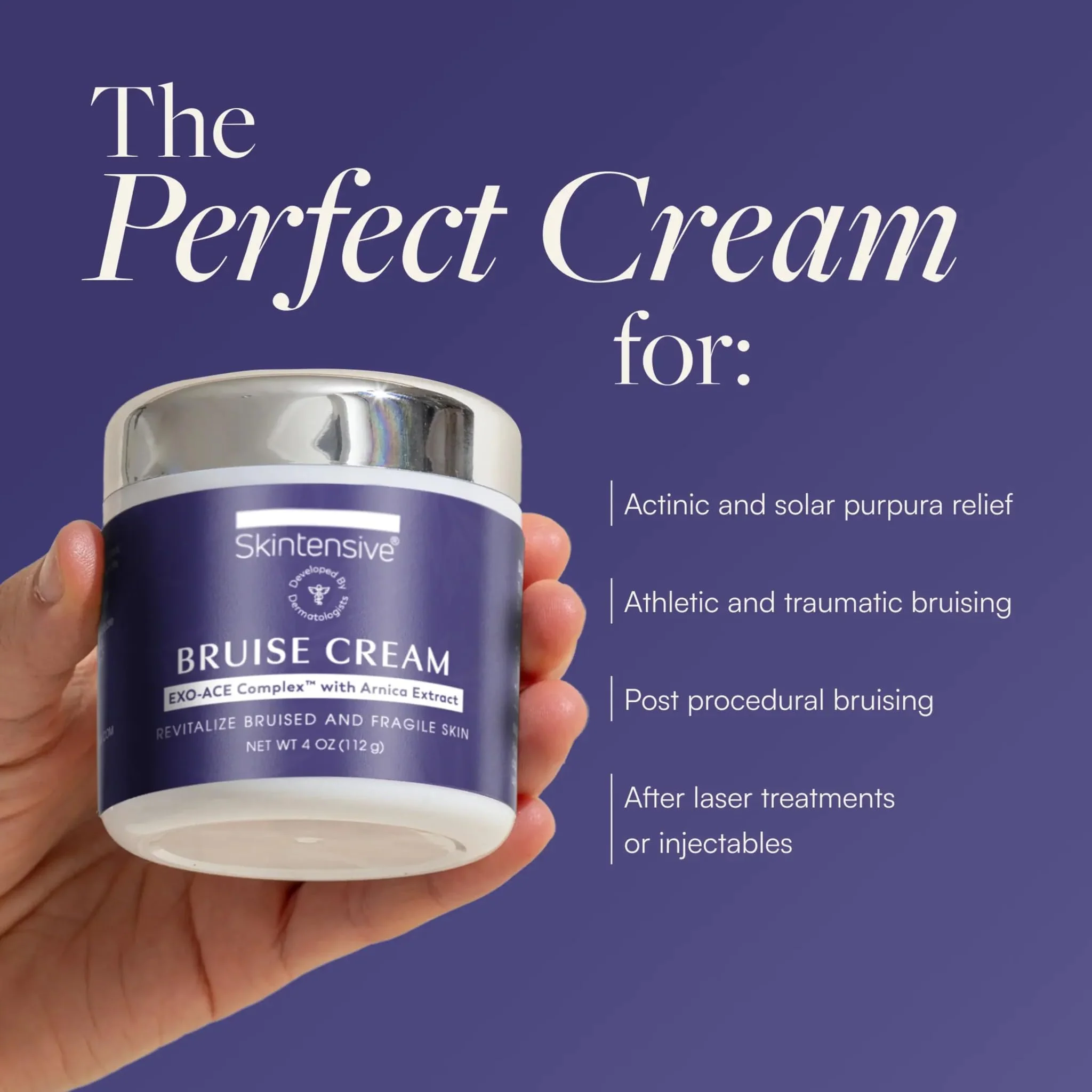 SKINTENSIVE Arnica Bruise Cream for Thin Skin - Moisturizing Arnica Cream, Vitamin K C and E, Skin Renewal, 4 Oz - Image 4