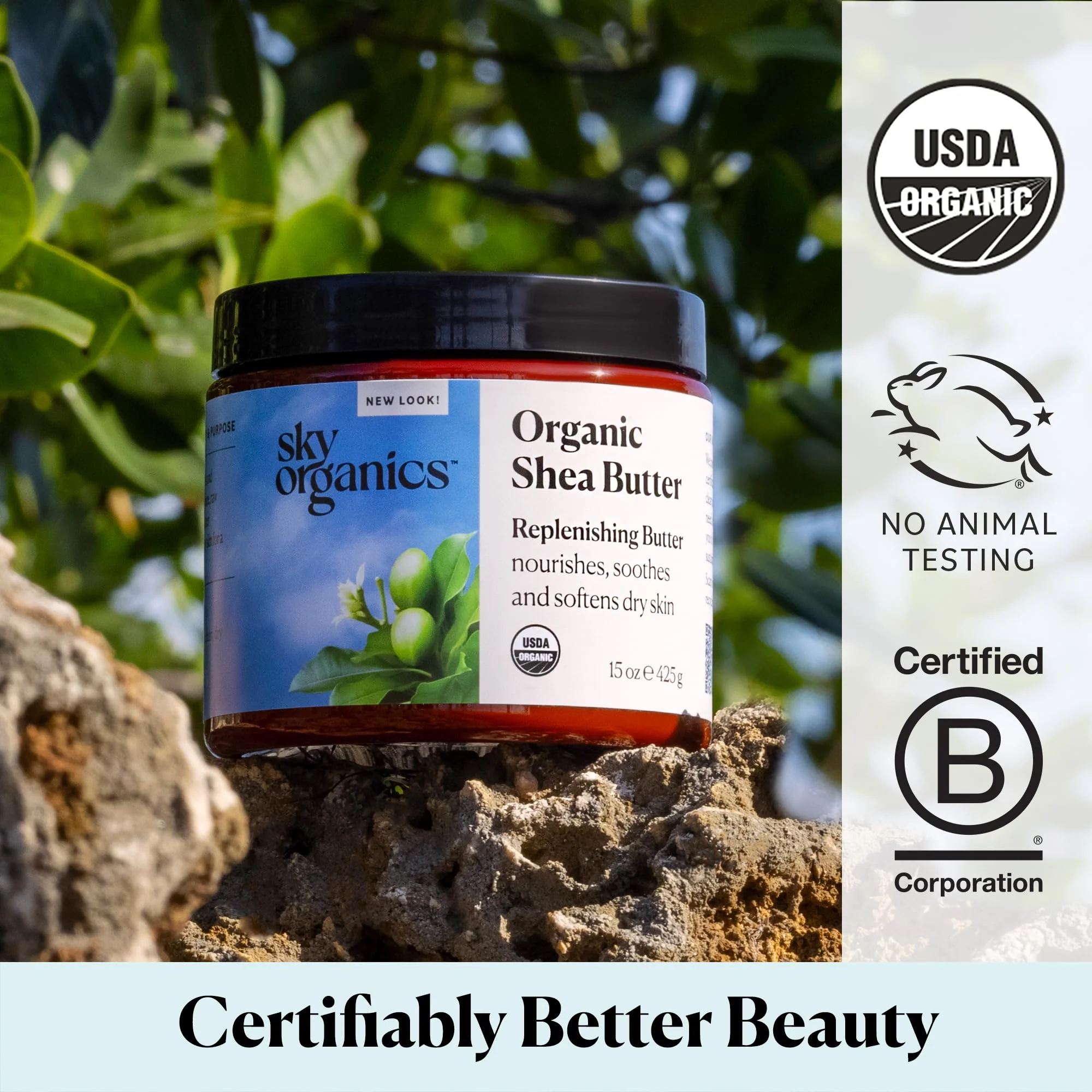 Sky Organics - Organic Shea Butter, 15 oz - Nourishes, Soothes, and Softens Dry Skin - Raw & Unrefined - Essential Fatty Acids & Antioxidants - Natural, Vegan & Cruelty Free - Skin Care & Self Care - Image 3