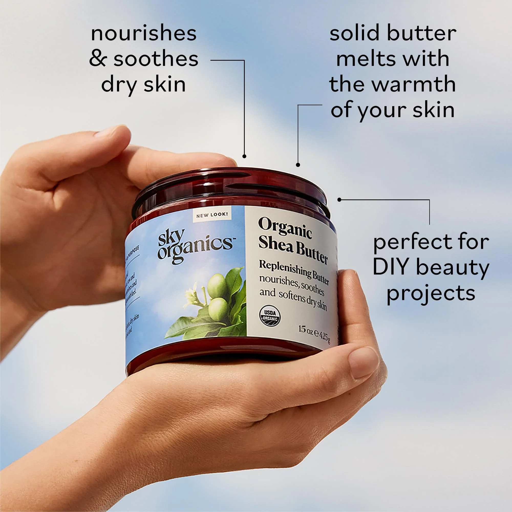 Sky Organics - Organic Shea Butter, 15 oz - Nourishes, Soothes, and Softens Dry Skin - Raw & Unrefined - Essential Fatty Acids & Antioxidants - Natural, Vegan & Cruelty Free - Skin Care & Self Care - Image 5