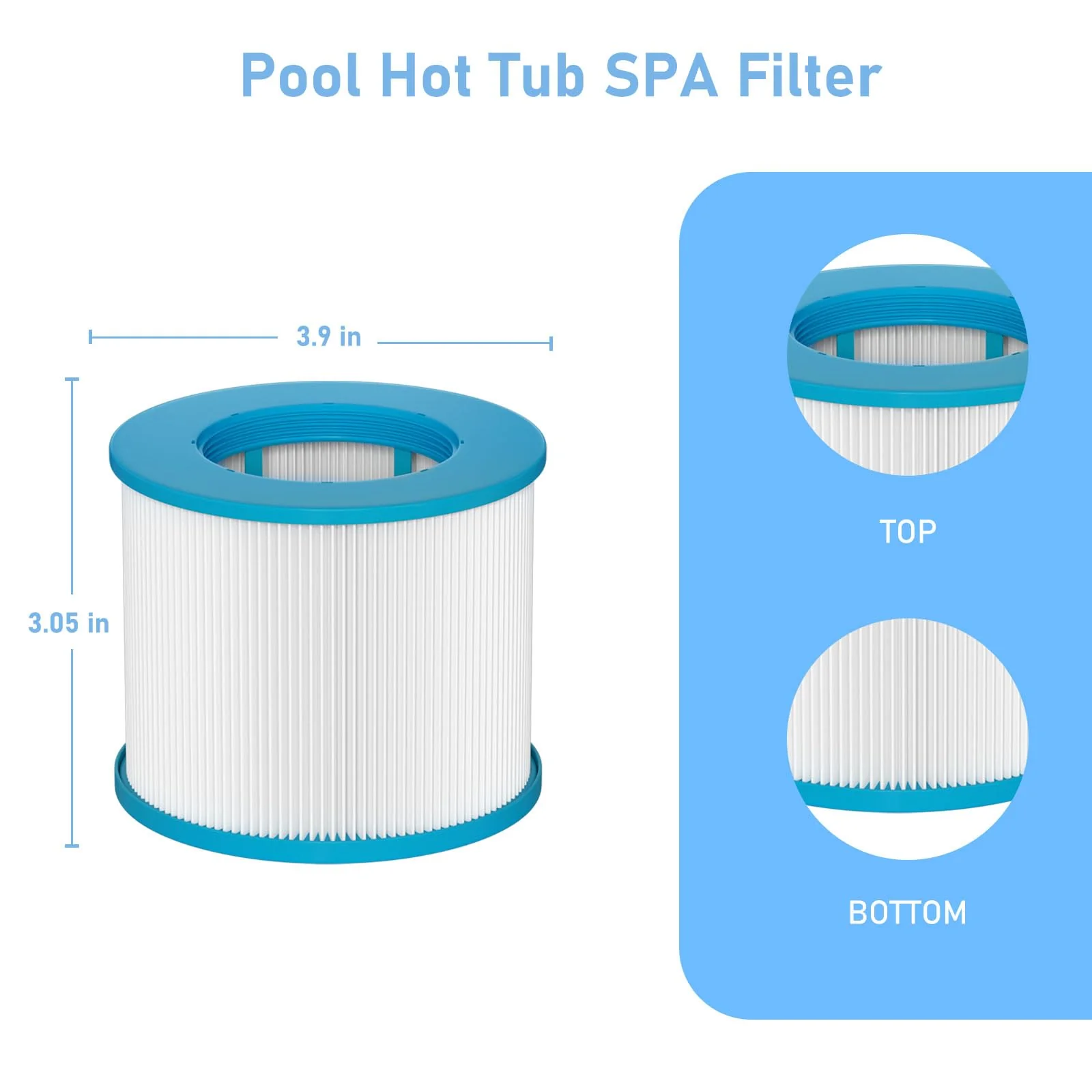 Slamate Hot Tub Filter Replacement Cartridges Compatible with All RELXTIME Hot Tub, ALEKO Hot Tub, Wejoy Hot Tub Aquaspa, Spa Filters for Hot Tub Screw On, Pack of 10 - Image 2
