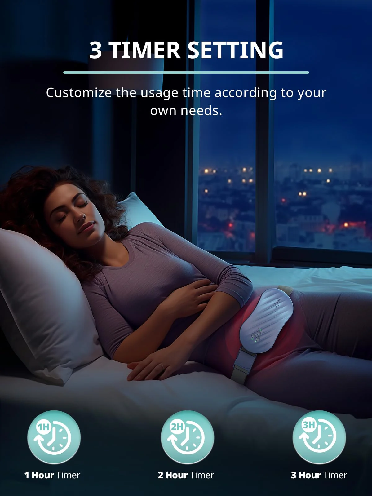 Slimpal Heating Pad for Period Cramps, Portable Heating Pad for Menstrual Relief, Electric Cordless Heating Belt for Back, Belly, Waist, Stomach, Wearable Heat Belt Gifts for Her Women Girl, White - Image 5