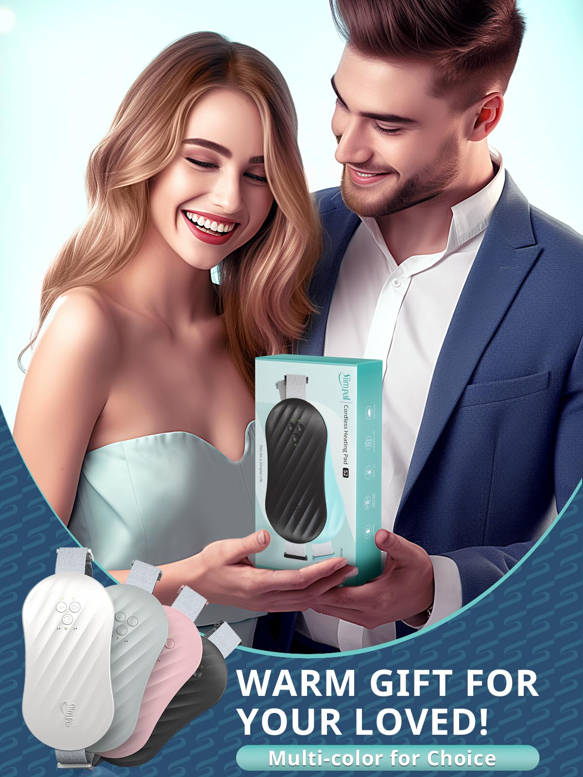 Slimpal Heating Pad for Period Cramps, Portable Heating Pad for Menstrual Relief, Electric Cordless Heating Belt for Back, Belly, Waist, Stomach, Wearable Heat Belt Gifts for Her Women Girl, White - Image 8