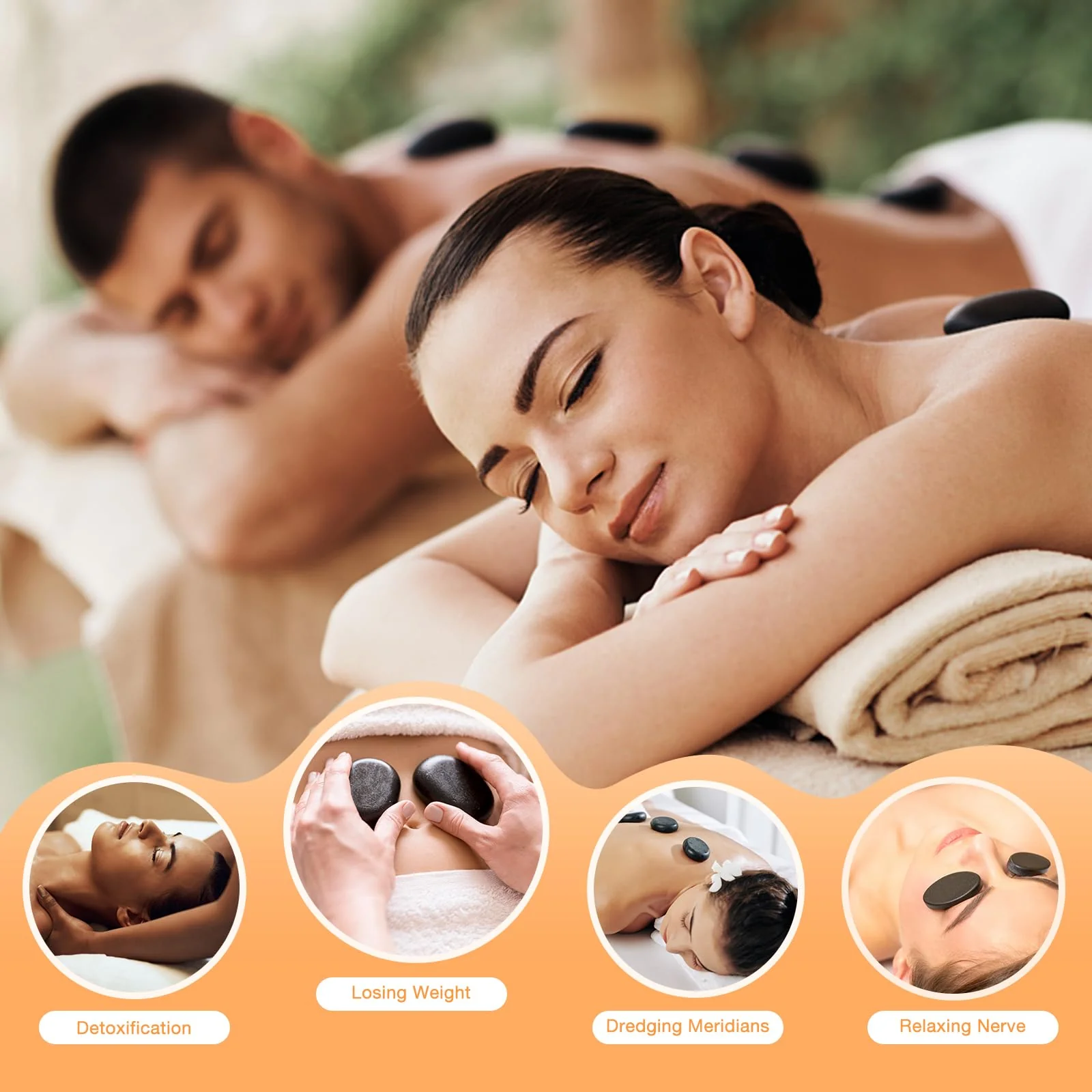 SLIMSTY Hot Stones Massage Set, 18 Pcs Basalt Hot Stones with Heater Kit, Massage Stones for Professional or Home spa, Relaxing, Healing, Pain Relief - Image 6