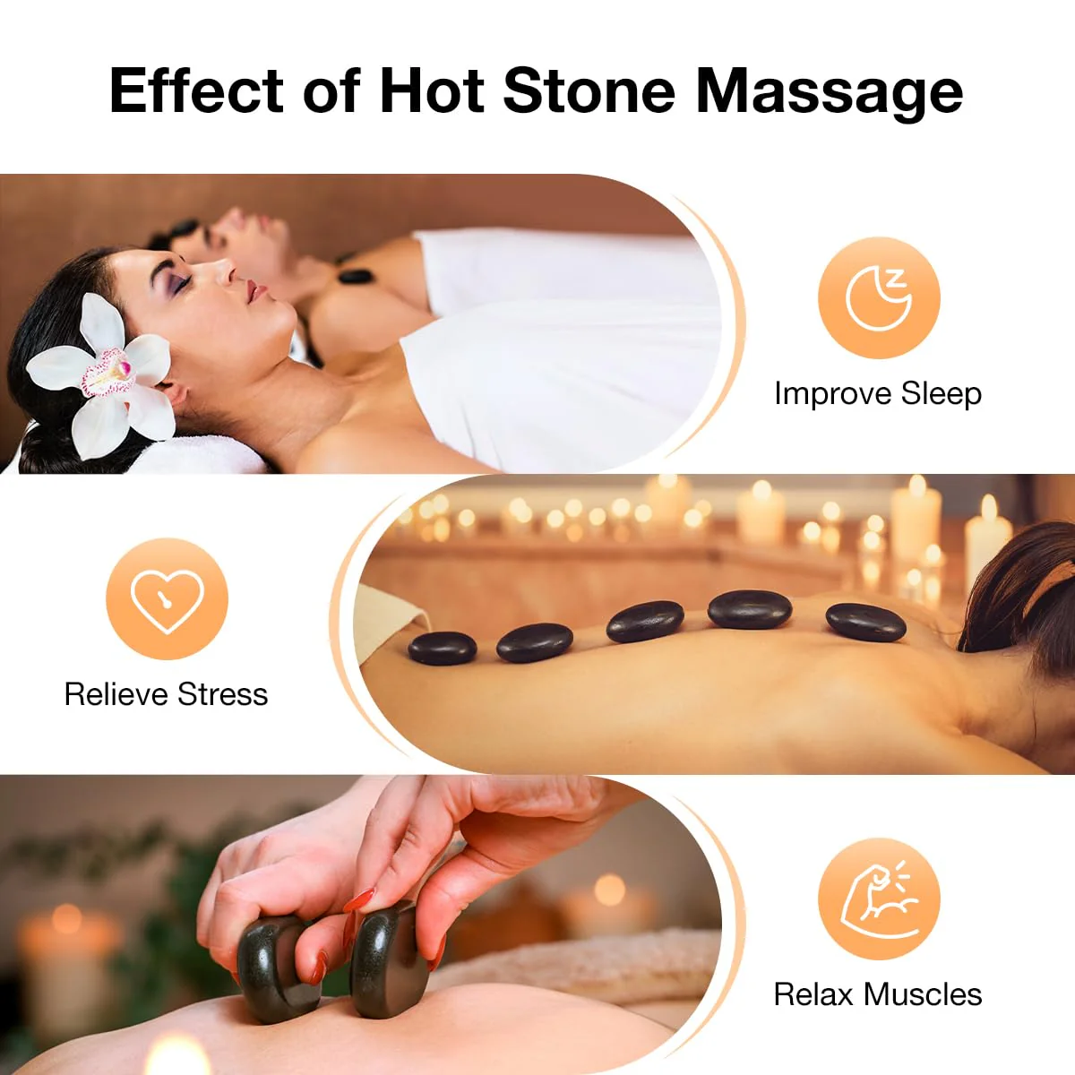 SLIMSTY Hot Stones Massage Set, 18 Pcs Basalt Hot Stones with Heater Kit, Massage Stones for Professional or Home spa, Relaxing, Healing, Pain Relief - Image 8
