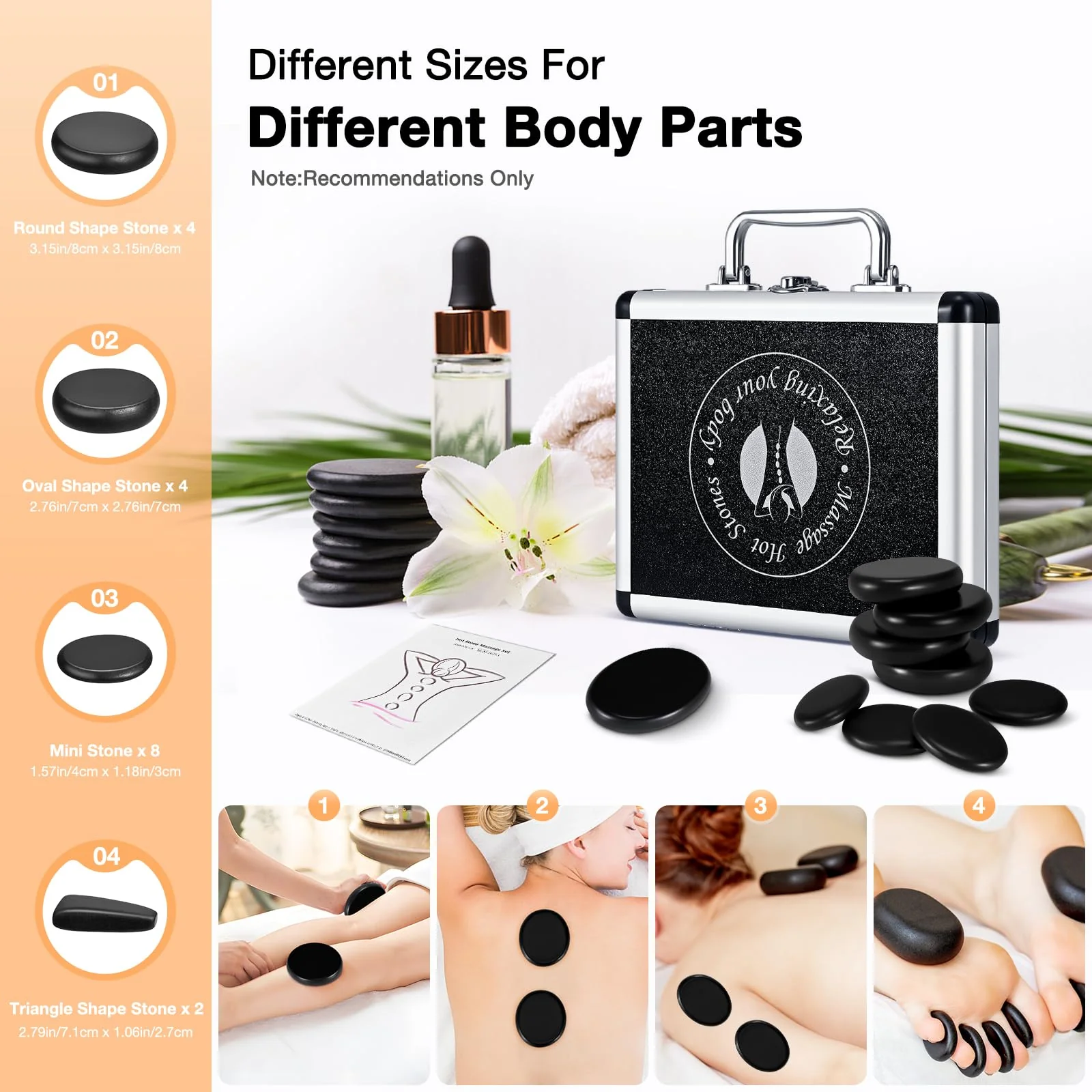 SLIMSTY Hot Stones Massage Set, 18 Pcs Basalt Hot Stones with Heater Kit, Massage Stones for Professional or Home spa, Relaxing, Healing, Pain Relief - Image 9